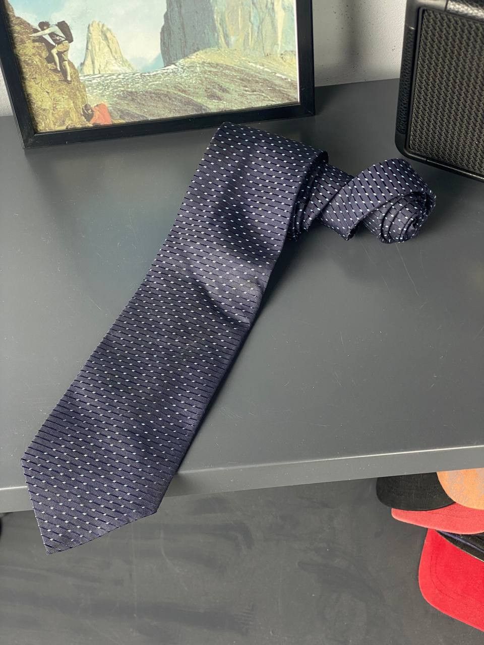 Dior Christian Dior Dot Navy Silk Tie Made In Italy Size ONE SIZE - 3 Thumbnail