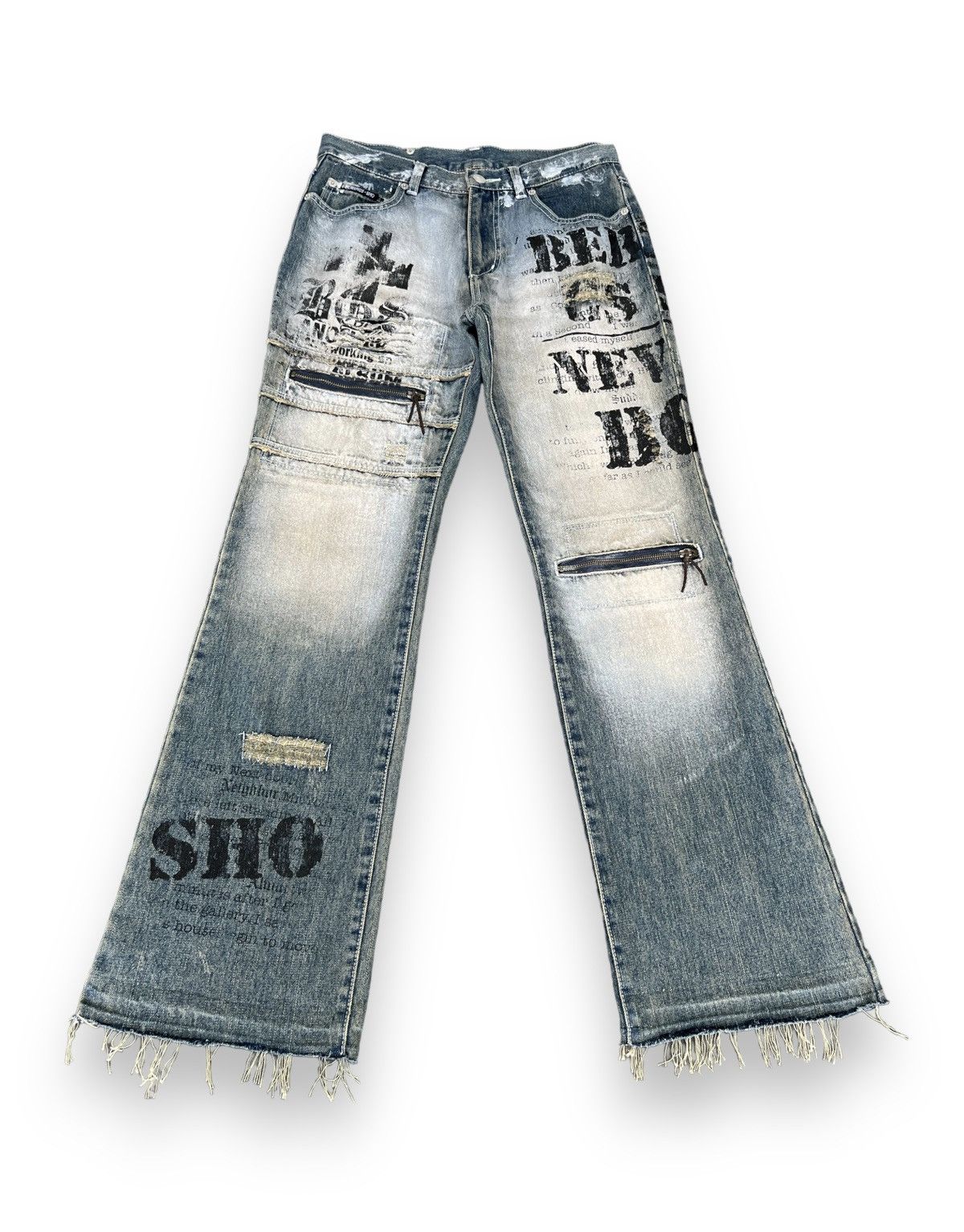 If Six Was Nine FLARE🔥BERNINGS-SHO Distressed Seditionaries Bondage Zippers Size US 29 - 2 Thumbnail
