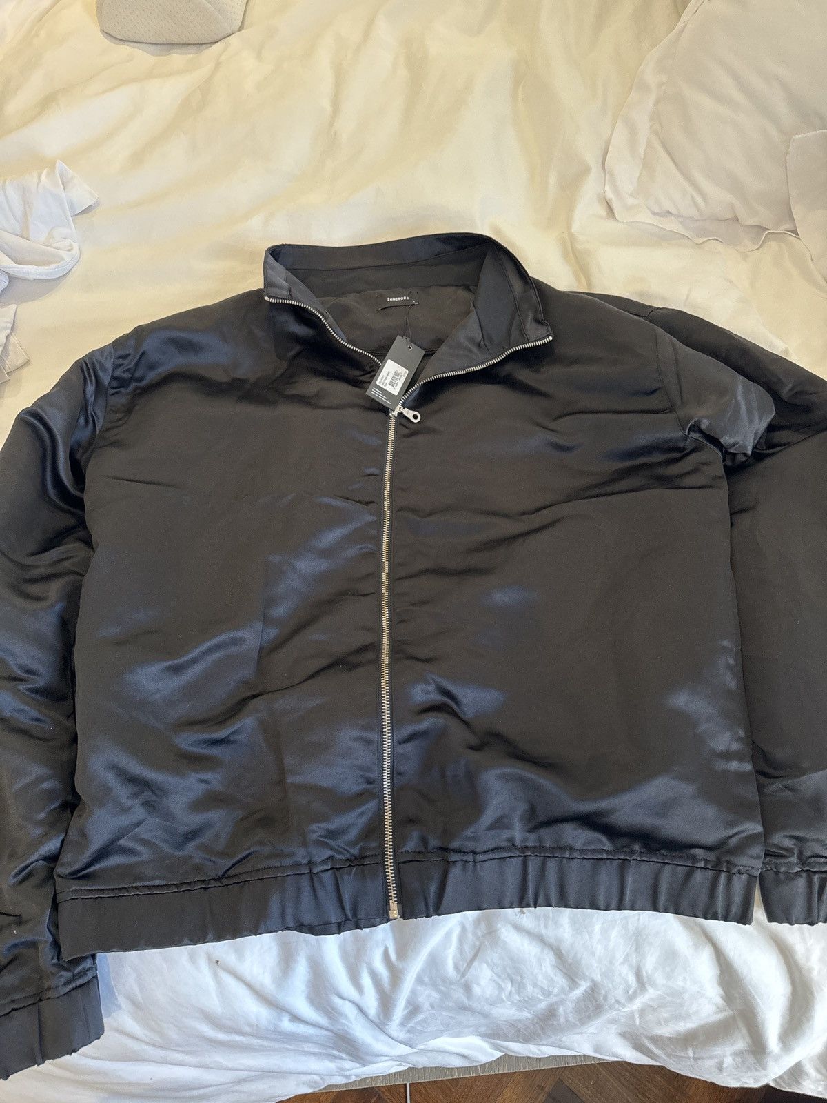 image of Zanerobe Satin Black Track Jacket - Never Worn, Men's (Size Large)
