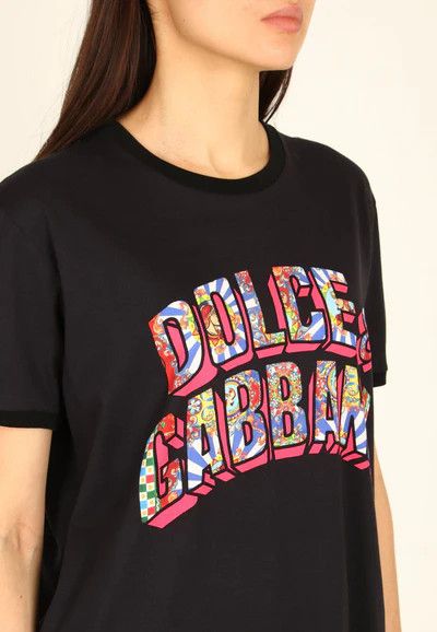 Dolce & Gabbana o1y0925 Logo Crewneck T-Shirt in Black Size XS / US 0-2 / IT 36-38 - 2 Thumbnail