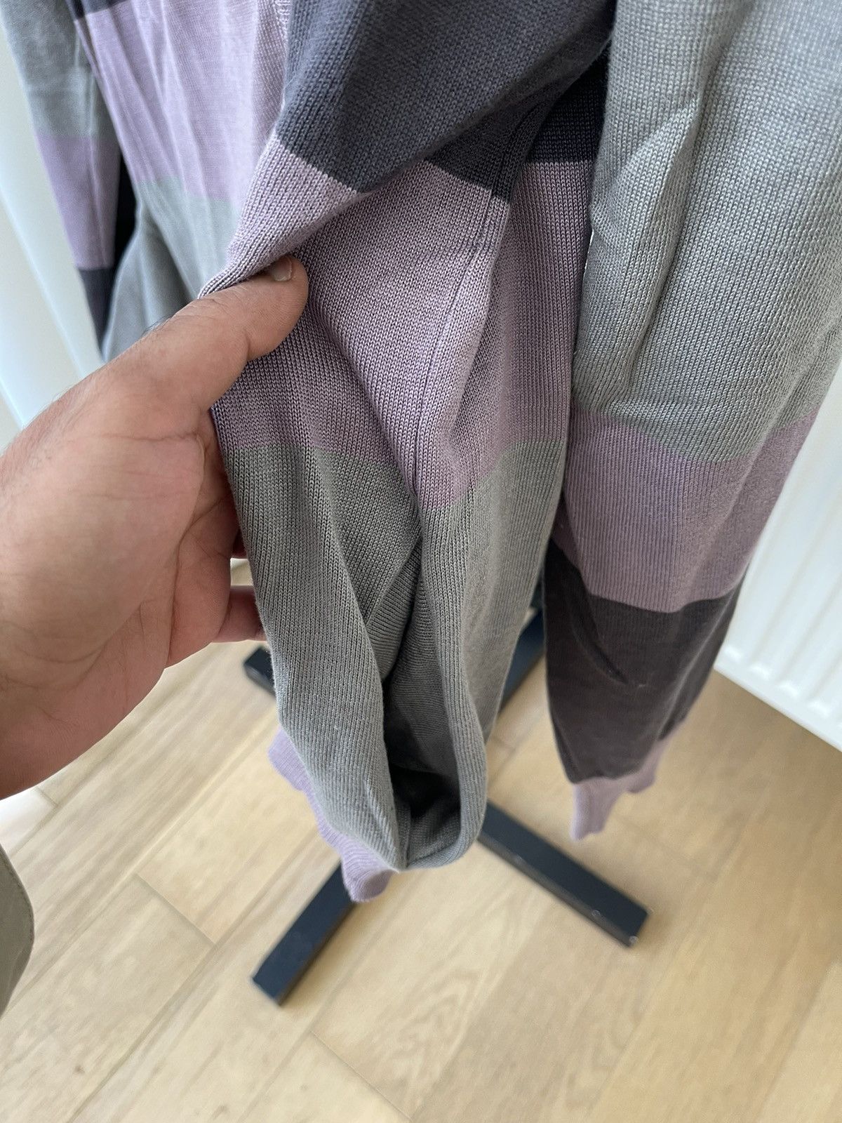 Maison Margiela Maison Margiela SS07 Grey/Purple Stripes Cardigan Size US M / EU 48-50 / 2 - 8 Thumbnail
