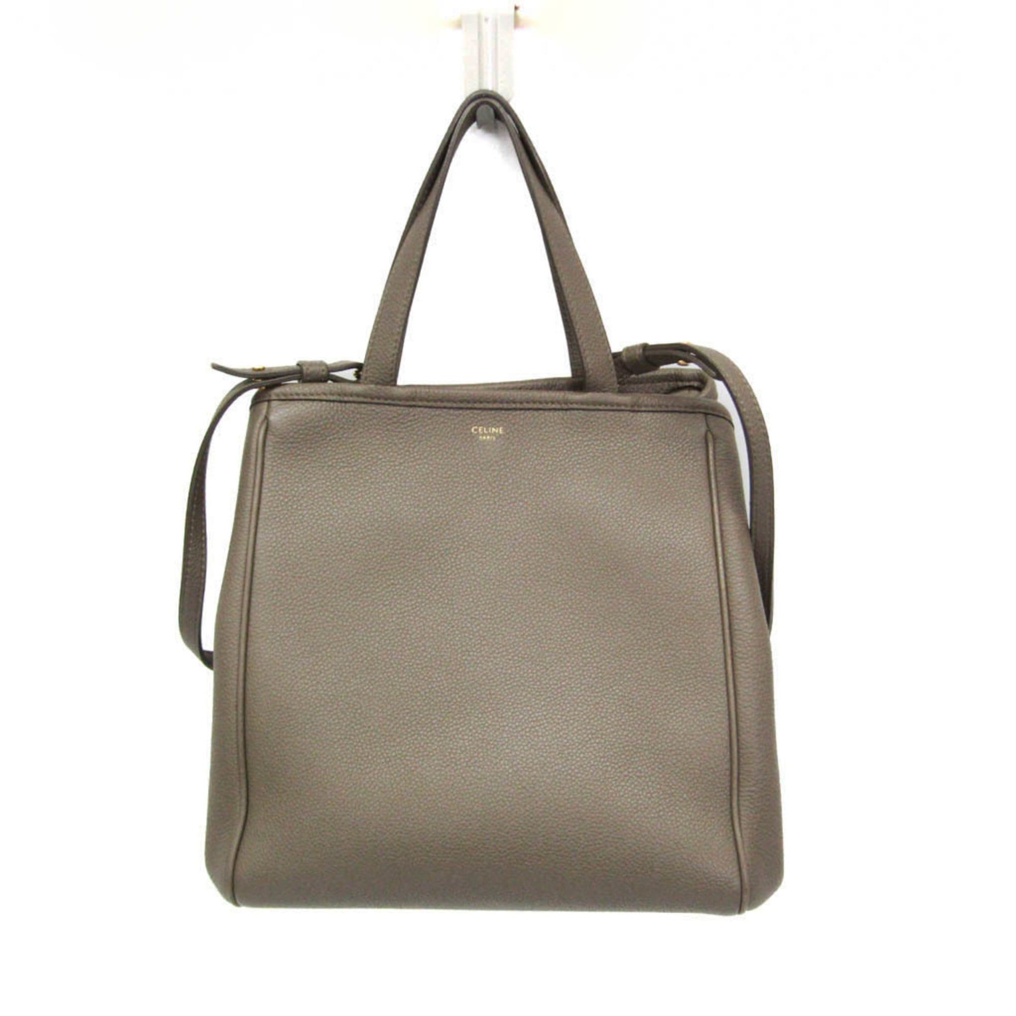 Celine Celine Small Fold Cabas 194073 Women's Leather Handbag,Shoulder Bag Gray Brown Size ONE SIZE - 1 Thumbnail