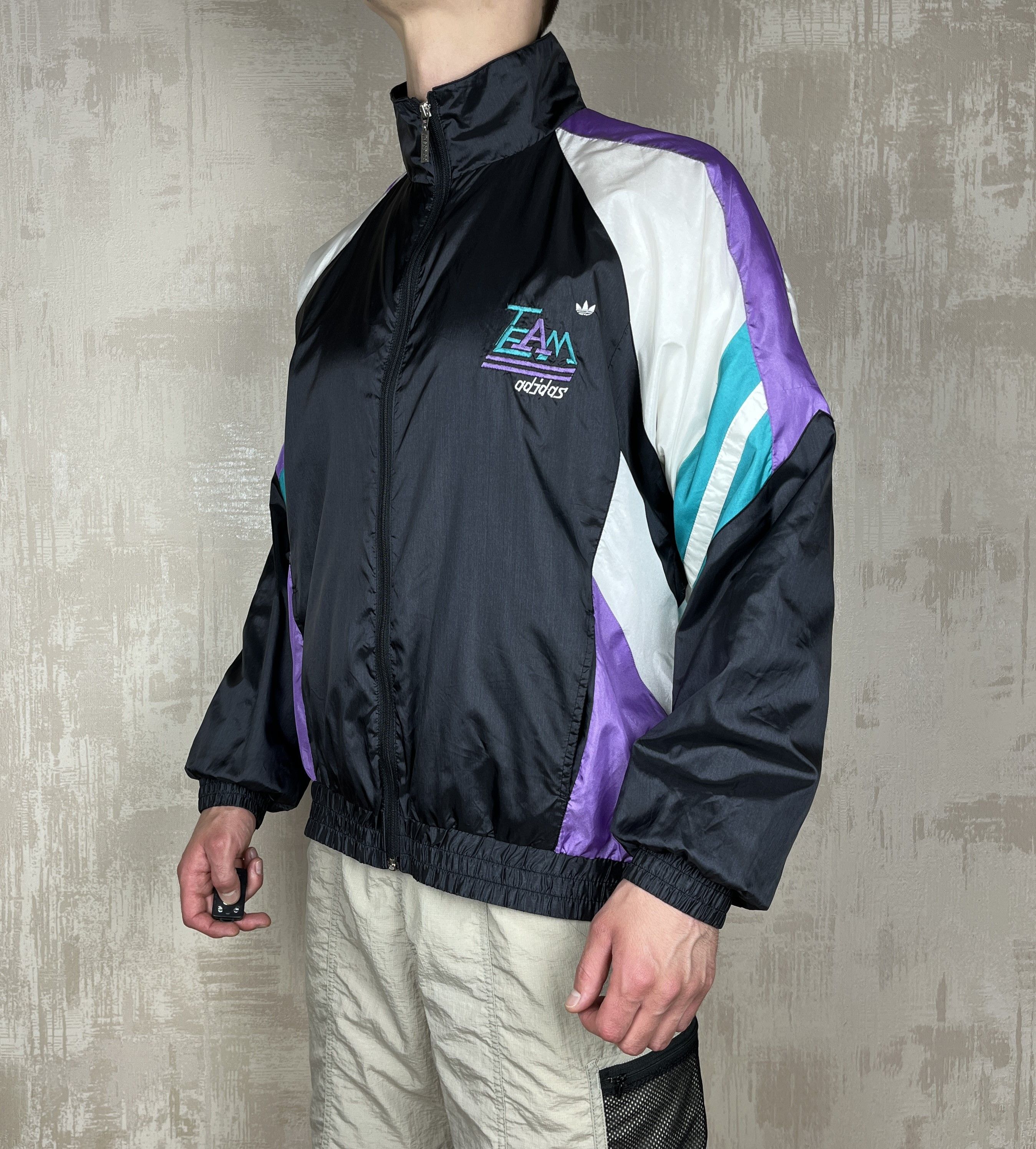 Adidas 90's Adidas Team Vintage Track Jacket Tracksuit Top Size US XL / EU 56 / 4 - 4 Thumbnail
