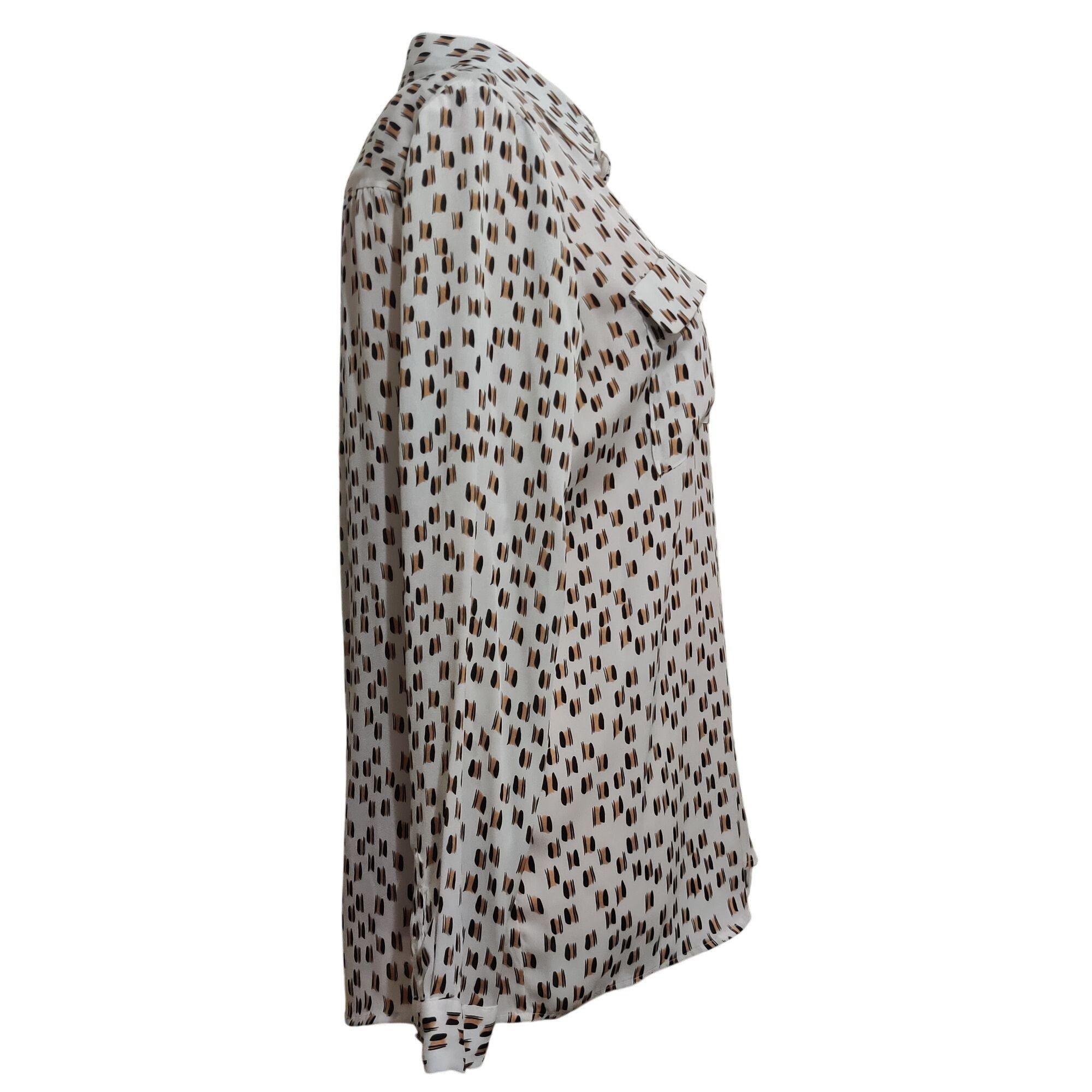 Other Liz Claiborne L Sheer Button Down Blouse Geometric Print Lig Size L / US 10 / IT 46 - 7 Thumbnail