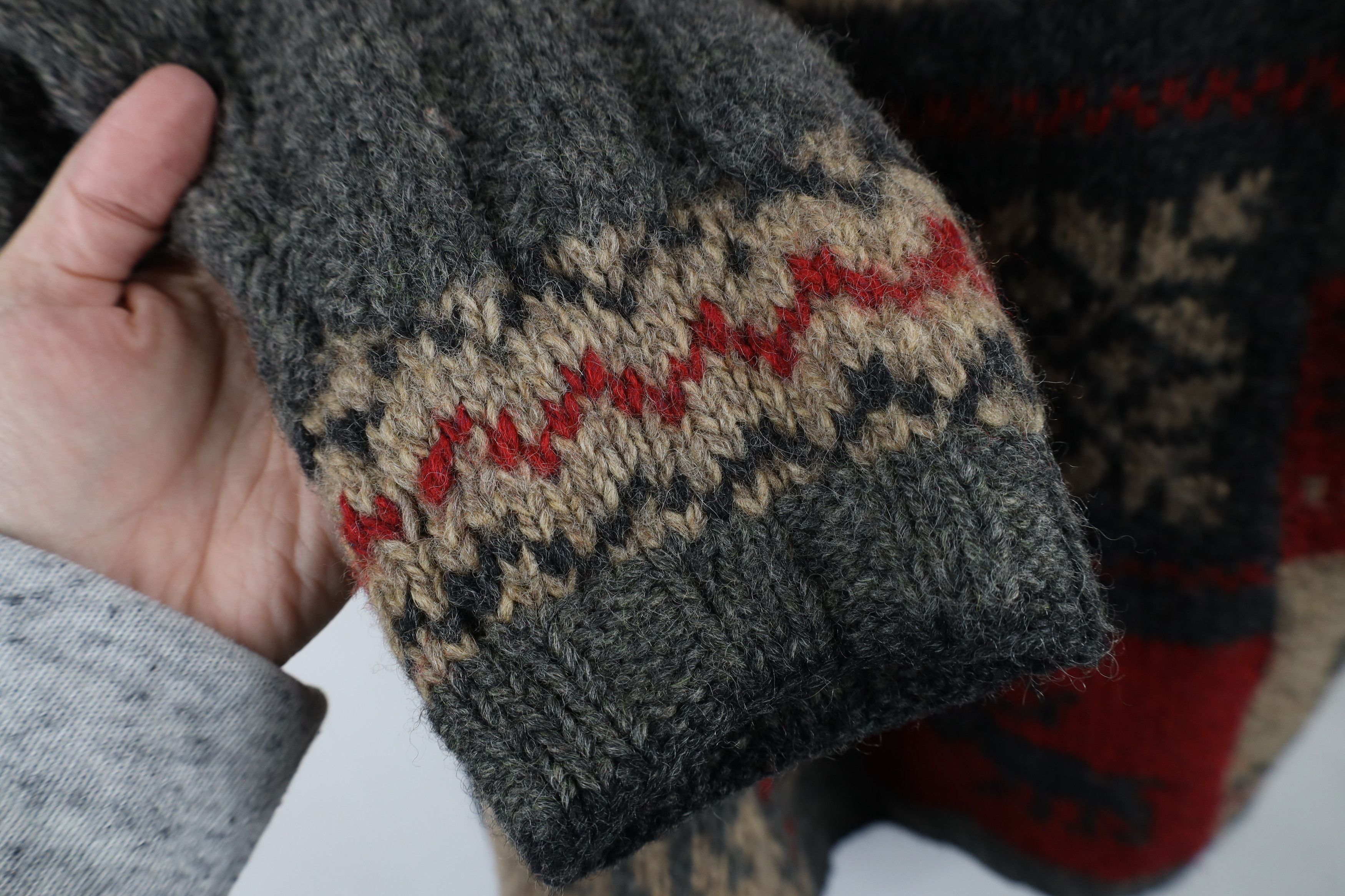 Vintage × Woolrich Woolen Mills Vintage 90s Woolrich Knit Moose Snowflake Patchwork Sweater Size M / US 6-8 / IT 42-44 - 7 Thumbnail