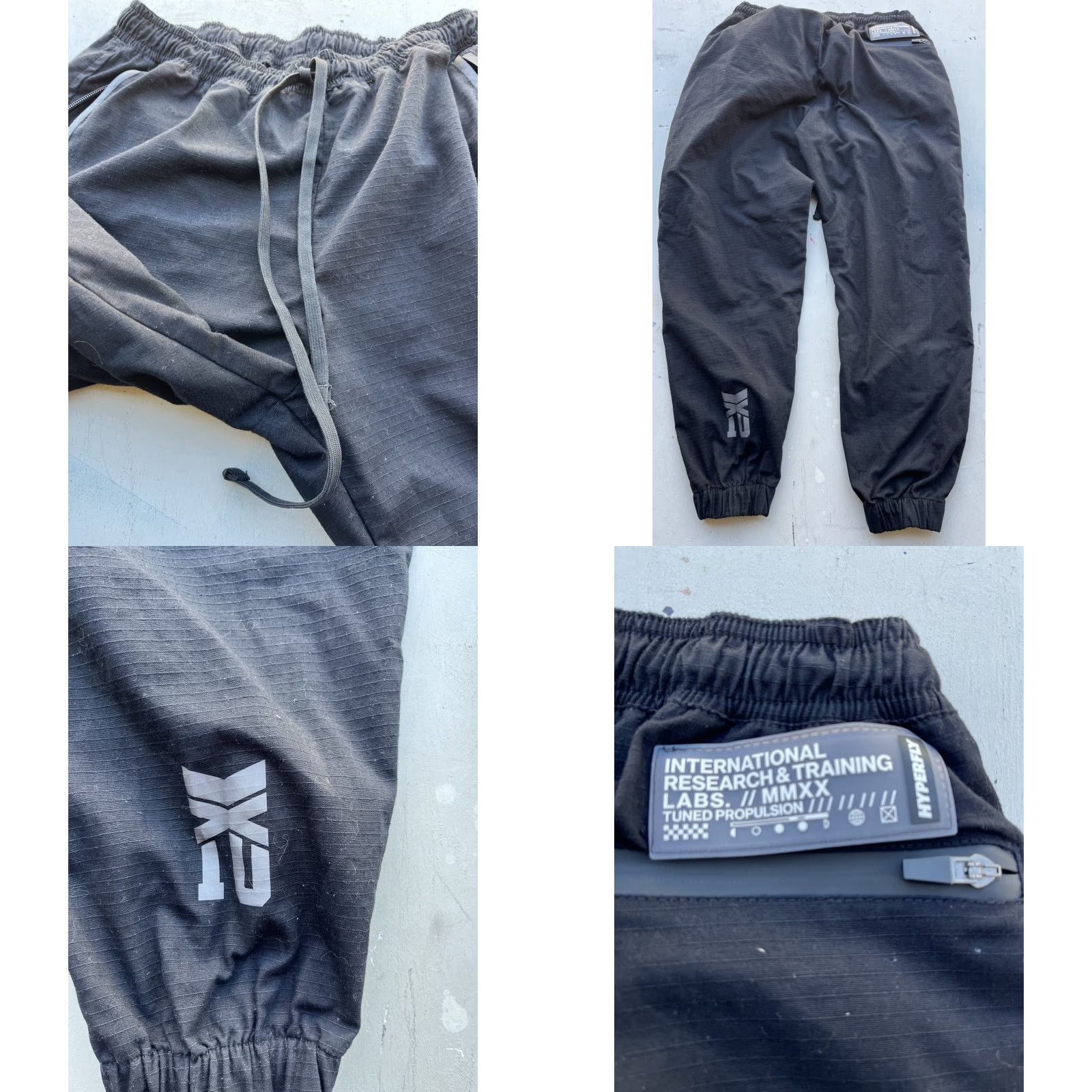Vintage HYPERFLY Joggers Black Solid XL Stretch Active Gym MMA Jiu Jitsu Nylon BBJ Men’s Pants Tapered Size US 36 / EU 52 - 8 Thumbnail