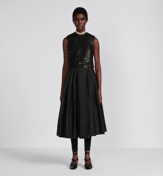 Dior o1w1db10824 Mid-Length Pleated Skirt in Black Size 28" / US 6 / IT 42 - 4 Thumbnail