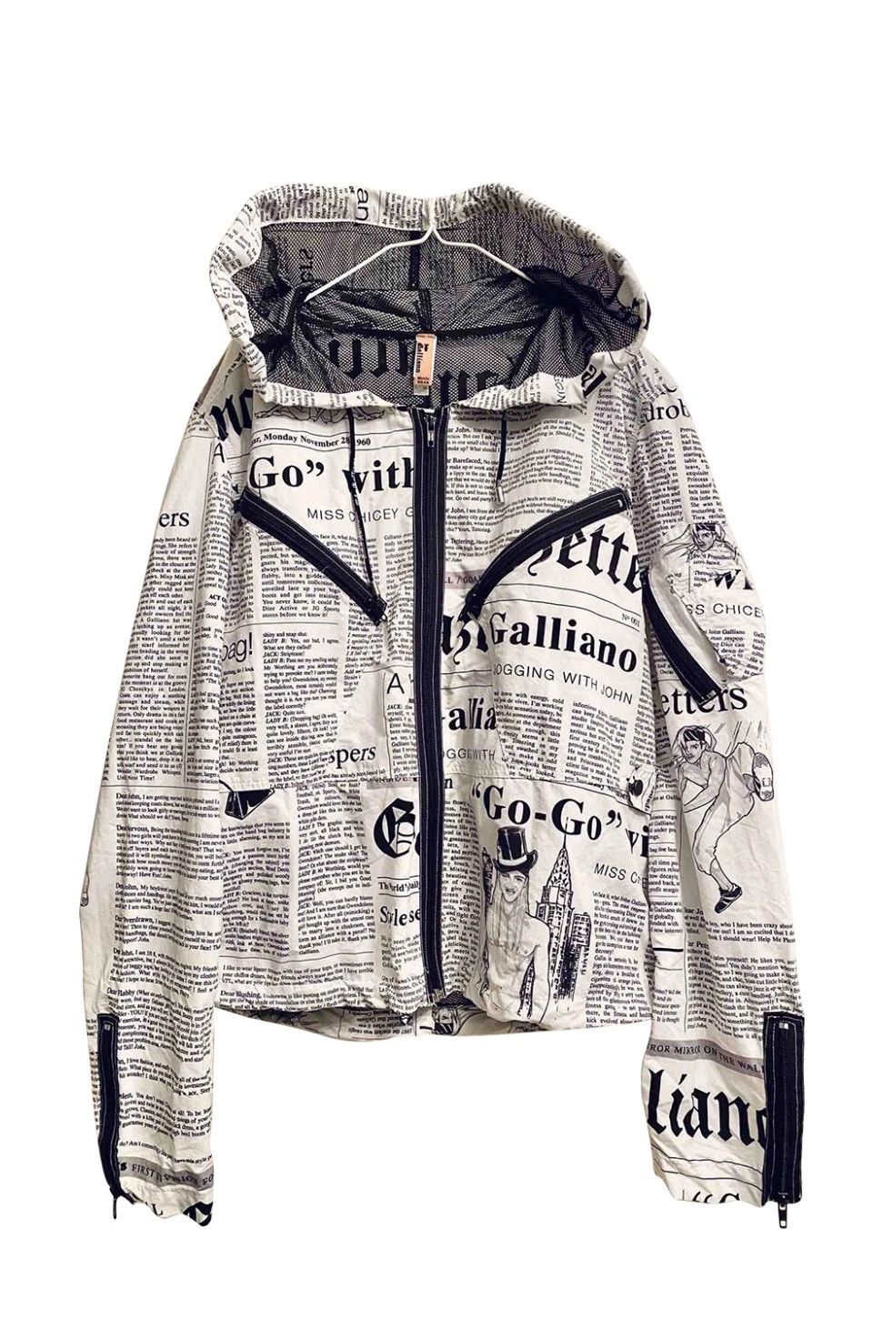 galliano News Paper Military Jacket