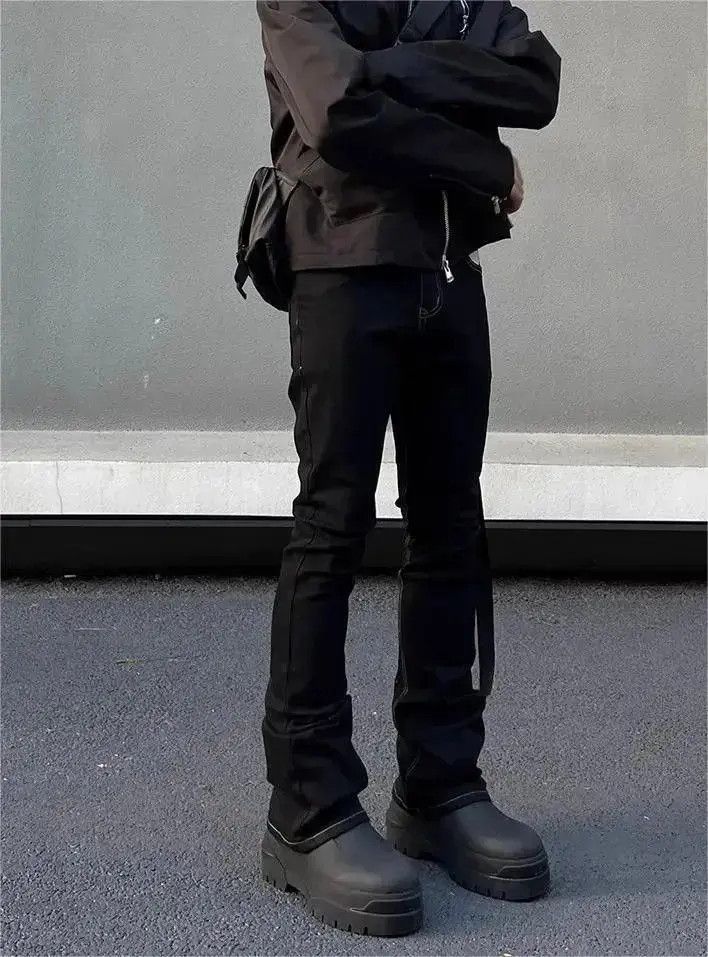 Japanese Brand Black micro flared slim fit jeans Size US 30 / EU 46 - 4 Thumbnail