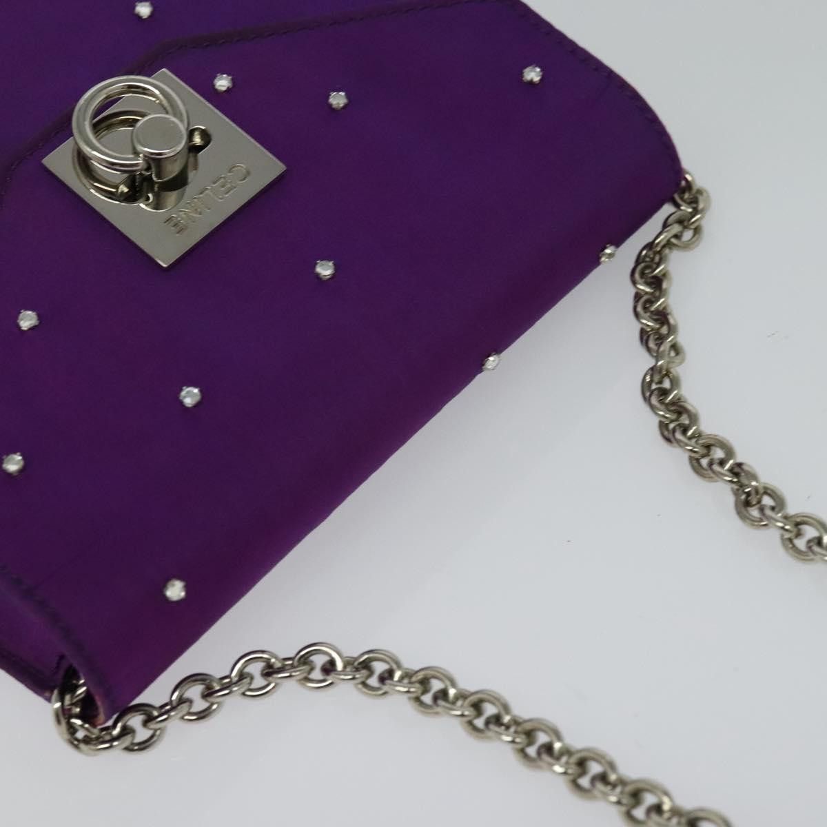 Celine CELINE Chain Shoulder Bag Nylon Purple Size ONE SIZE - 6 Thumbnail