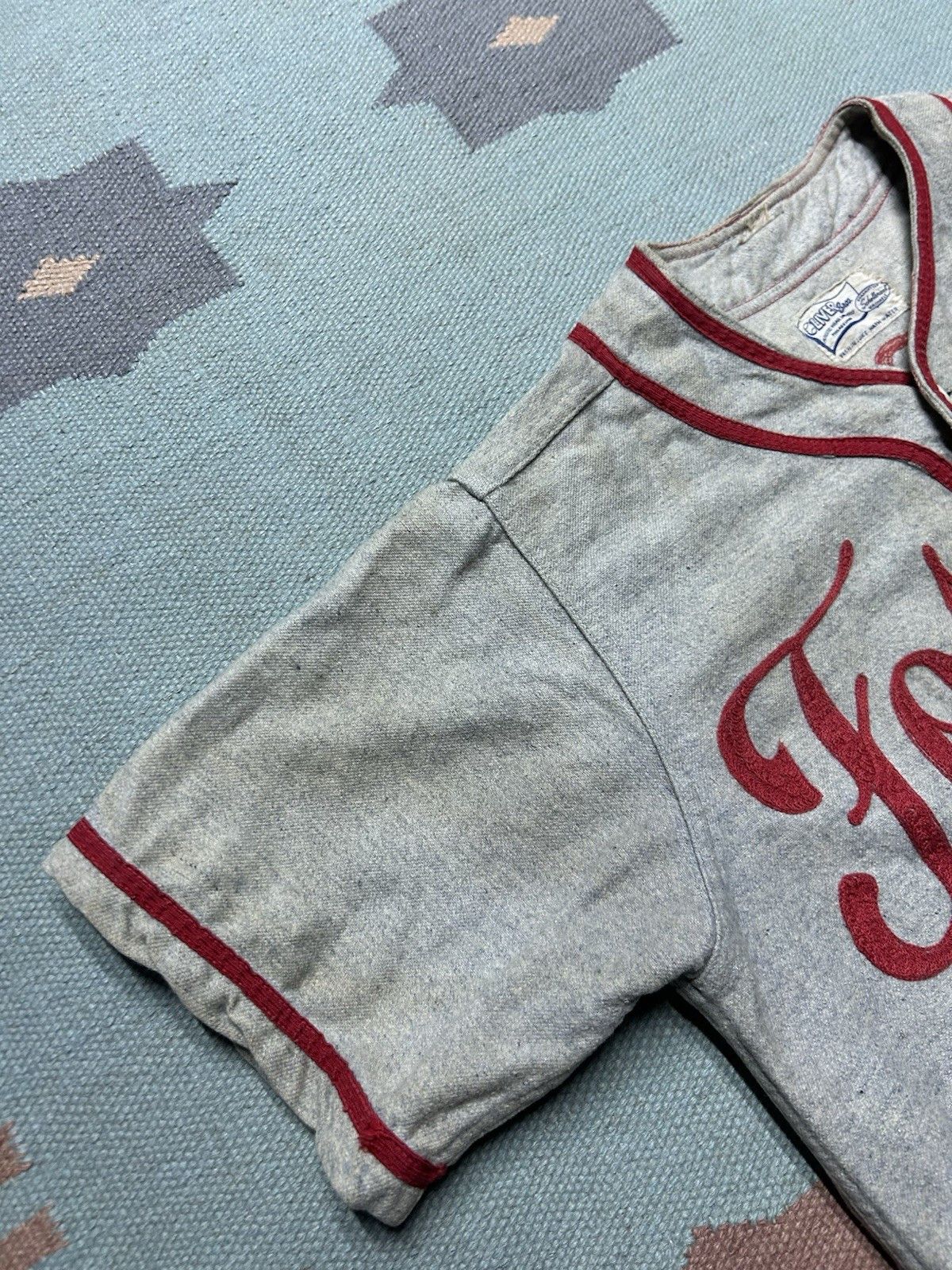 Vintage 1940 wool baseball uniform jersey grocery store chain stitch Size US L / EU 52-54 / 3 - 11 Thumbnail