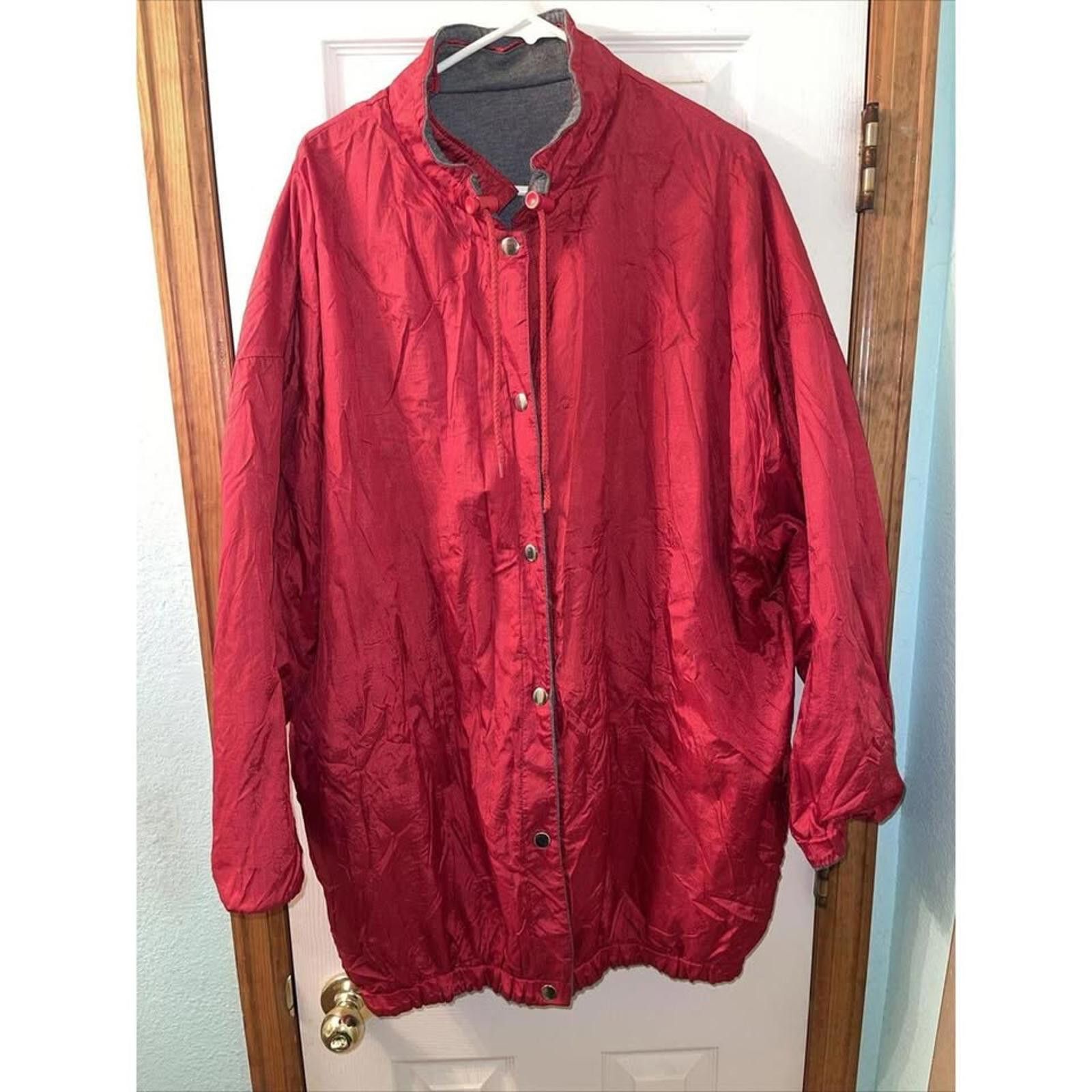 Other Cozy Oversized Gray Jacket with Red Accents Size ONE SIZE - 8 Thumbnail