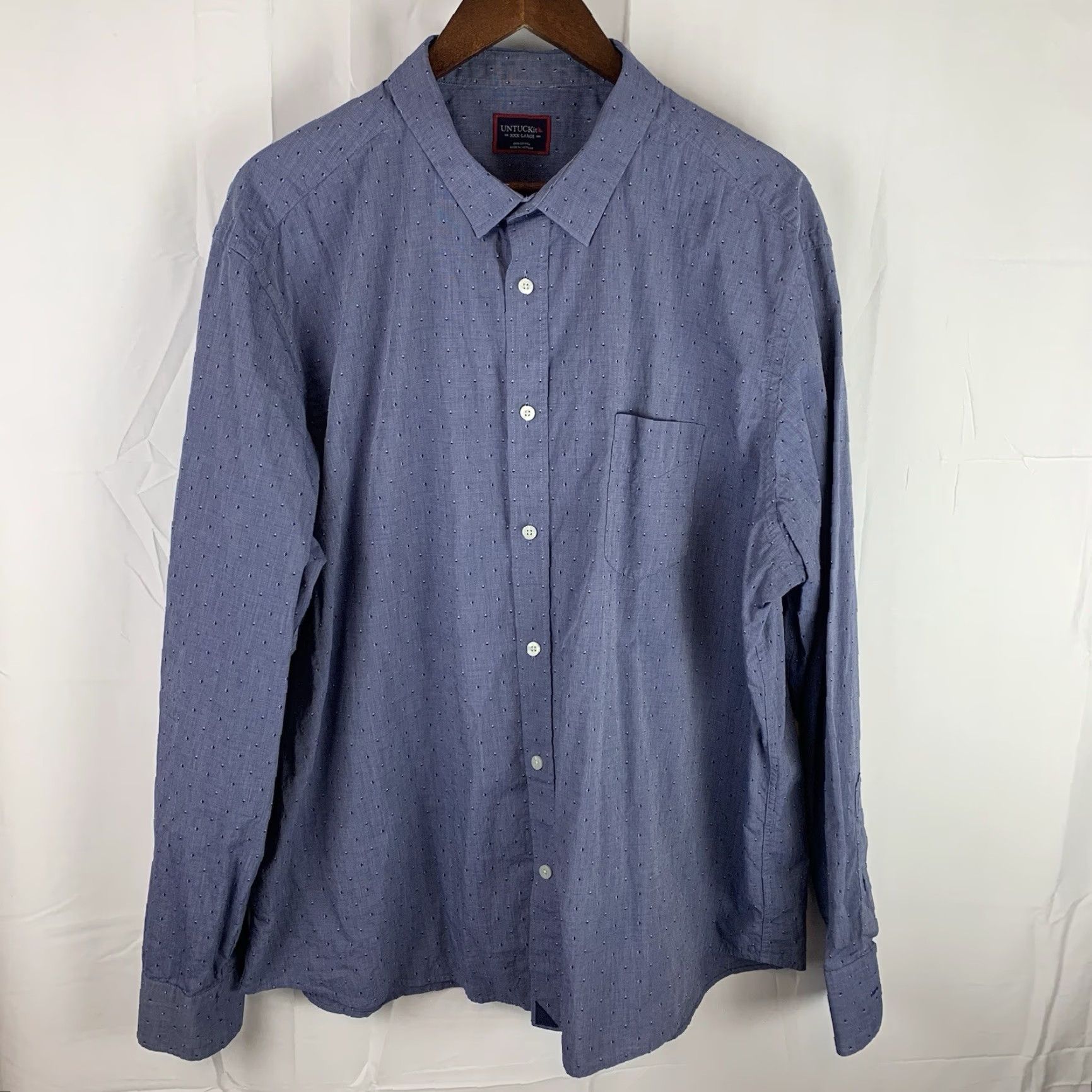 UNTUCKit UNTUCKit Shirt Mens 3XL Blue Geometric Long Sleeve Button-Up Casual Adult Regular Men Size US XXL / EU 58 / 5 - 2 Thumbnail