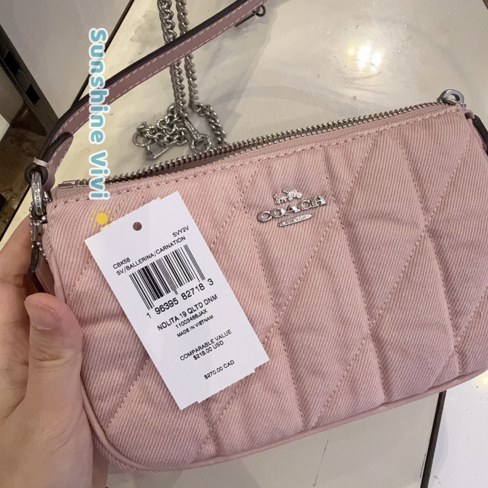 Coach NWT Coach Nolita 19 CBK58 Denim smooth leather Carnation Size ONE SIZE - 10 Thumbnail