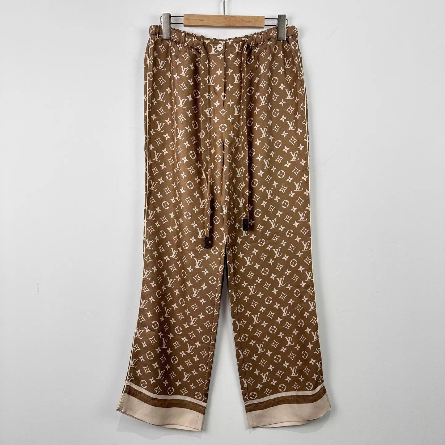 Louis Vuitton LV Women's Monogram Allover Silk Pants 38 99 New Size 26" / US 2 / IT 38 - 1 Thumbnail