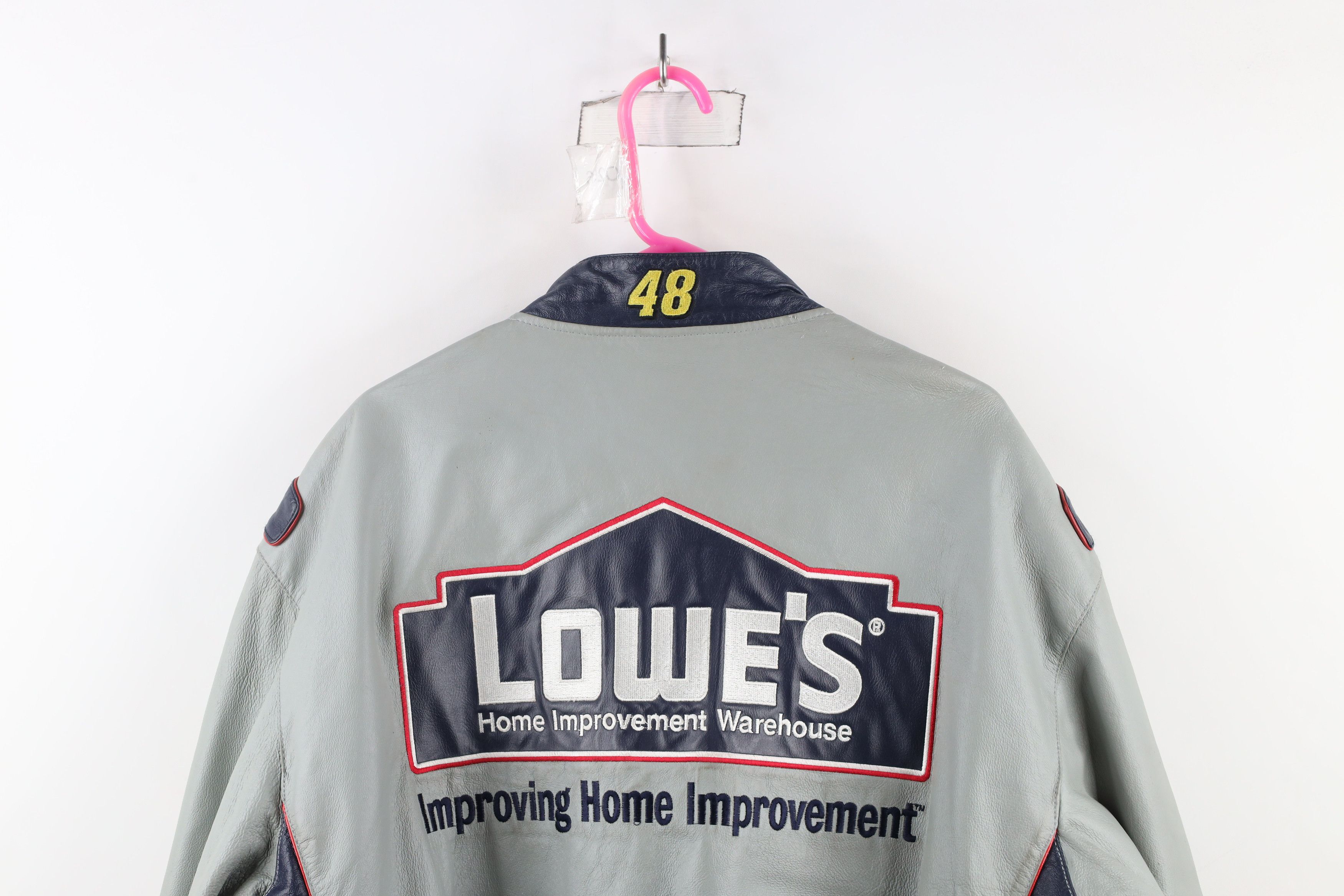 Vintage Vintage NASCAR Leather Jimmie Johnson Pit Crew Racing Jacket Size US L / EU 52-54 / 3 - 19 Thumbnail
