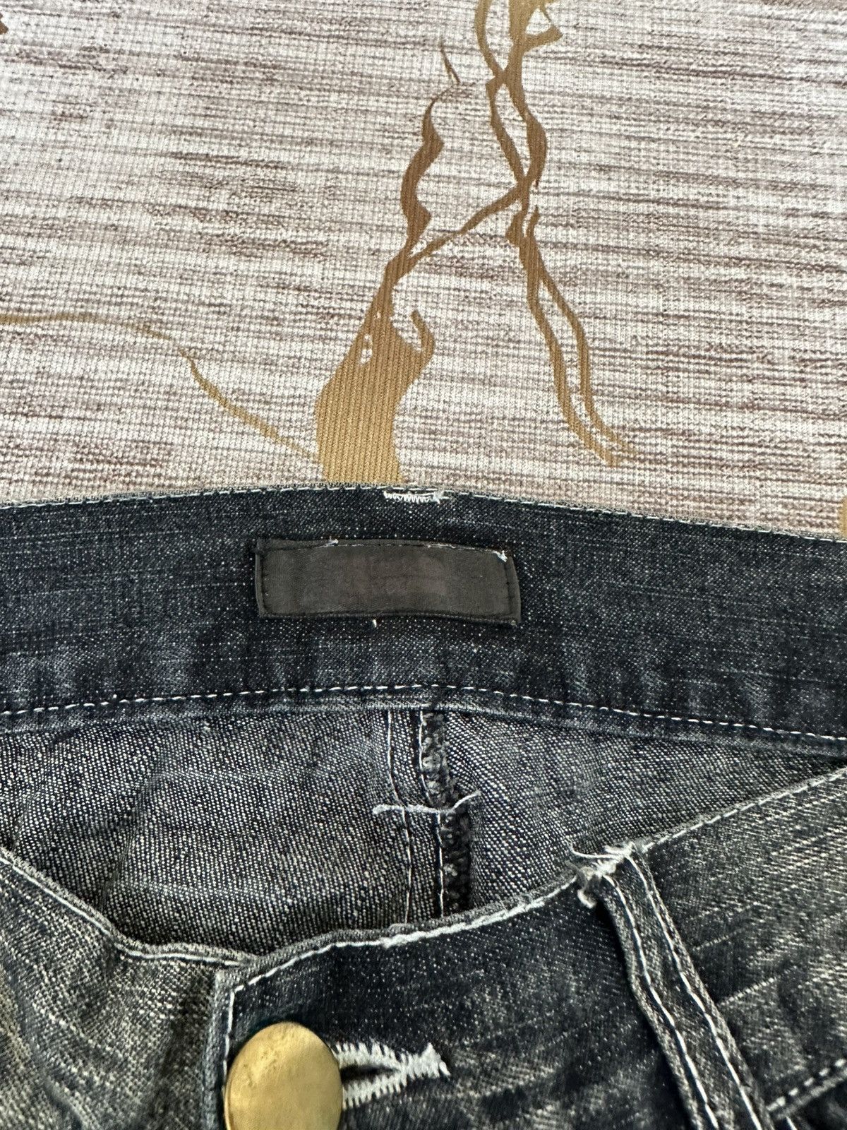 Tornado Mart FLARE Black Barcara Distressed Claw Marks Design Denim Size US 32 / EU 48 - 21 Thumbnail