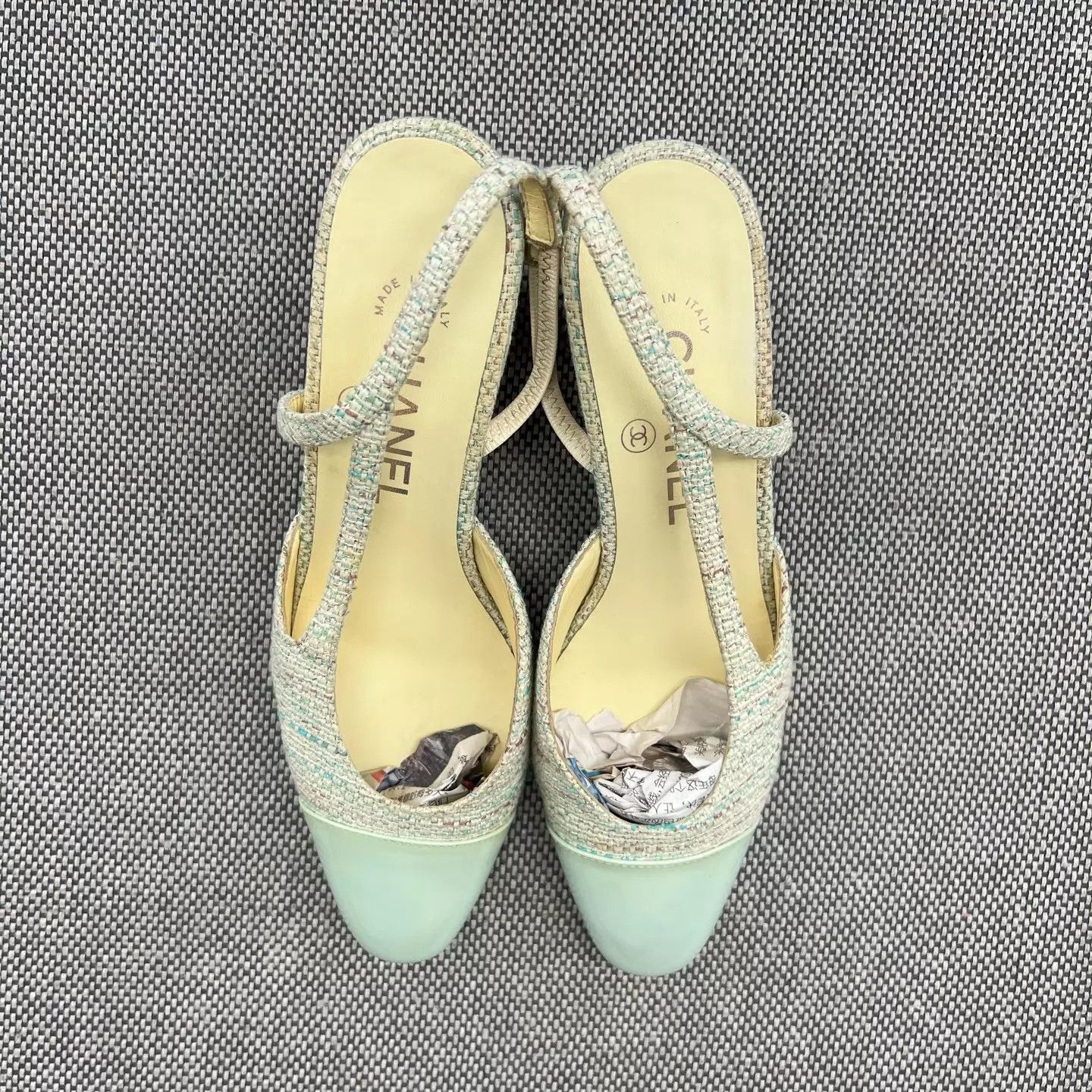 Chanel Chanel Tweed Panelled Block Heel Pumps 36.5 w/Box Size US 6 / IT 36 - 8 Thumbnail