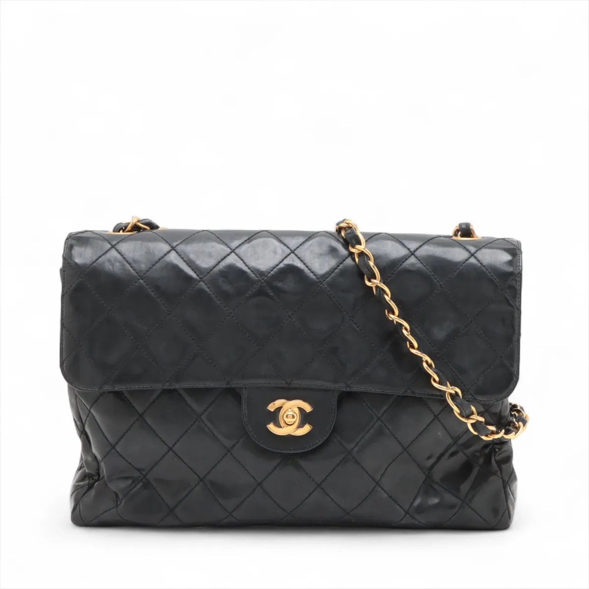 Chanel Guarantee Matelasse Chain Leather Shoulder Bag Black Women's