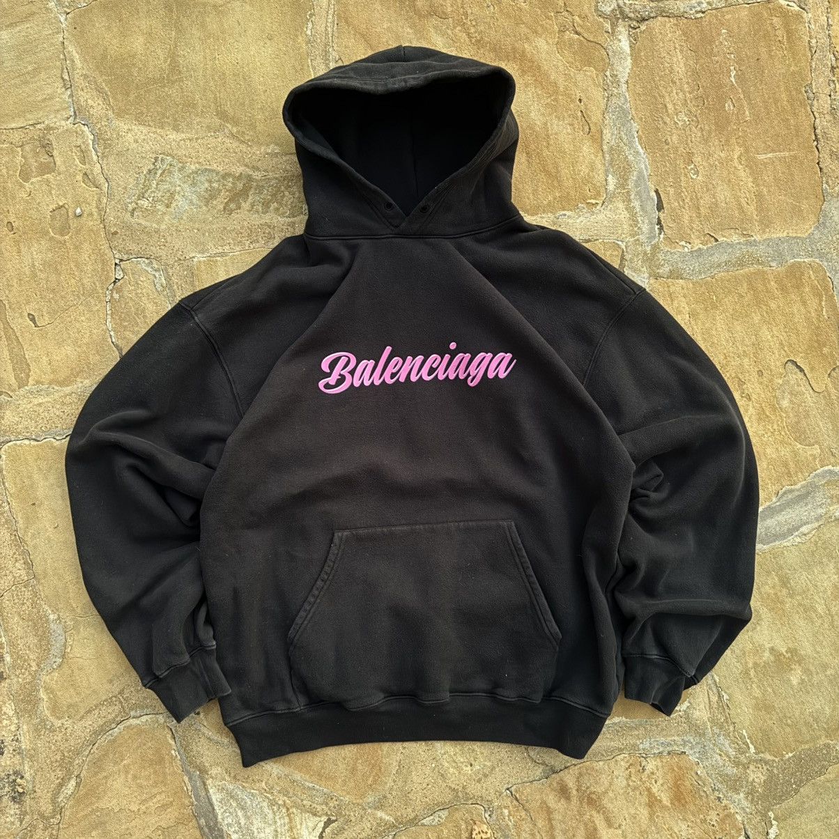 Balenciaga black and pink hoodie hotsell