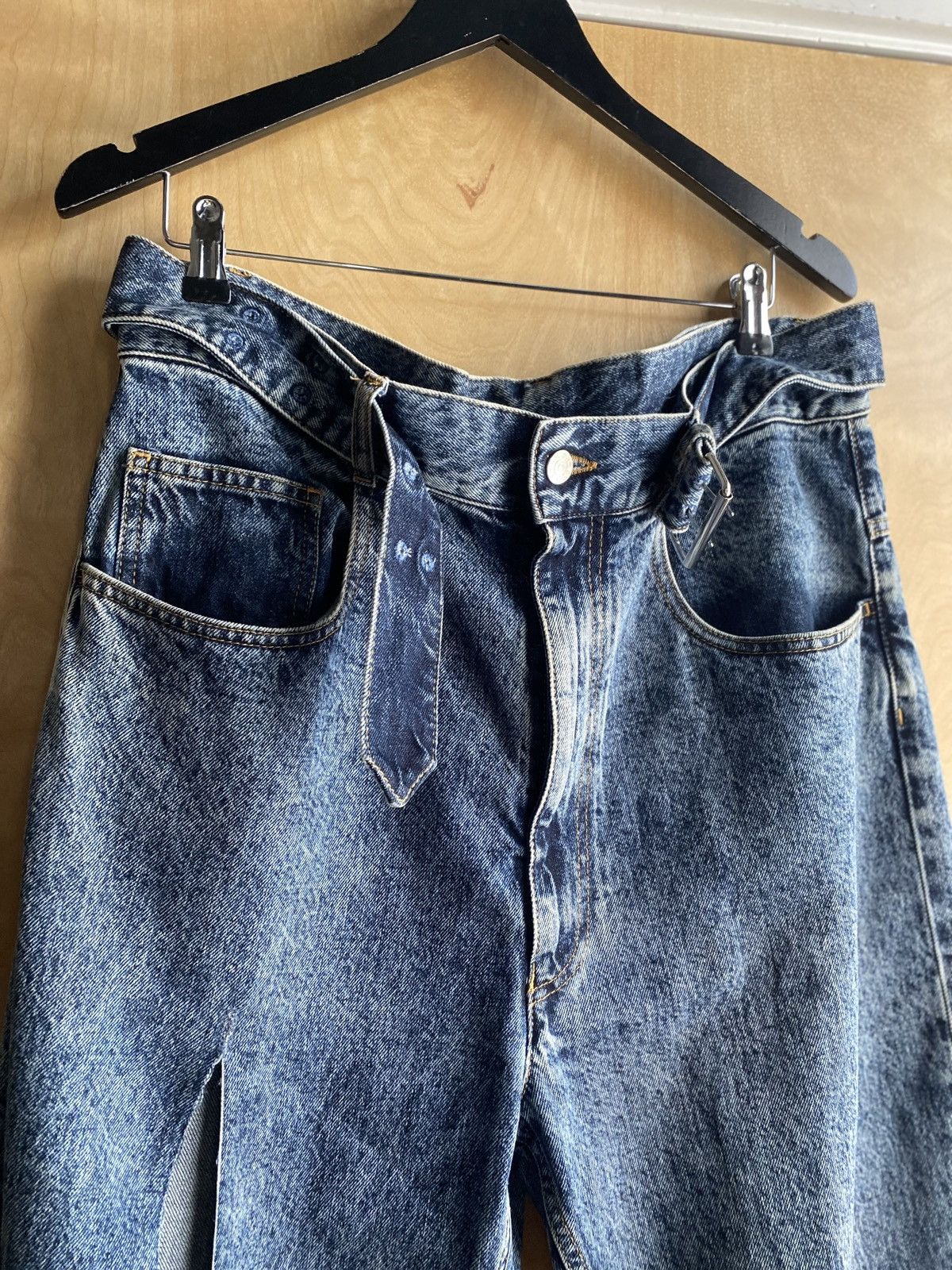 Maison Margiela Galliano for Maison Margiela Slit Belted Denim Jeans Co-ed Size US 34 / EU 50 - 3 Thumbnail