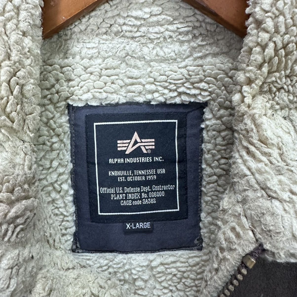 Alpha Industries Vintage Alpha Industries Shearling Jacket Brown B3 Style Size US XL / EU 56 / 4 - 5 Thumbnail