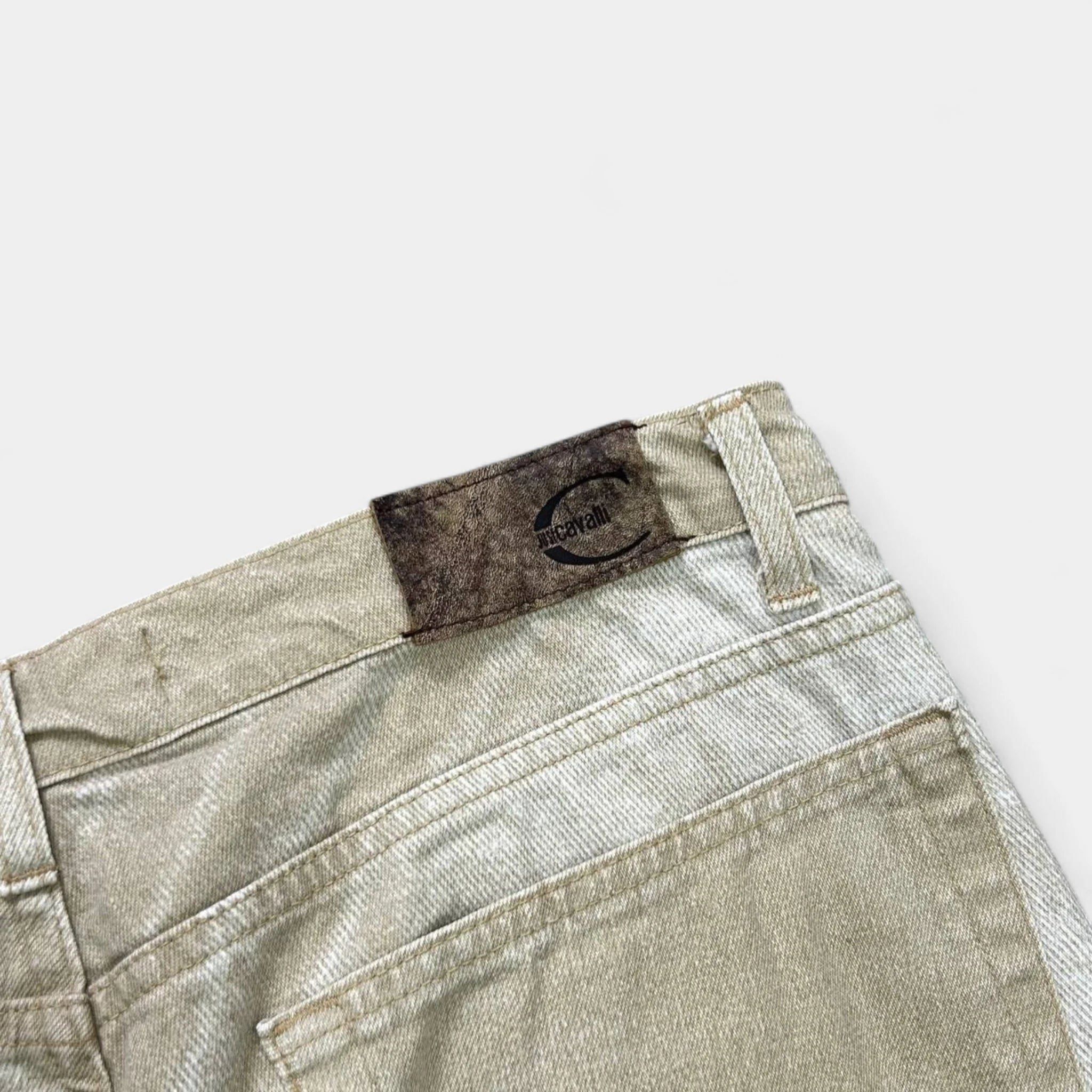 Just Cavalli Just Cavalli Baggy Beige Denim Print Effect Jeans Size 36" / US 14 / IT 50 - 6 Thumbnail