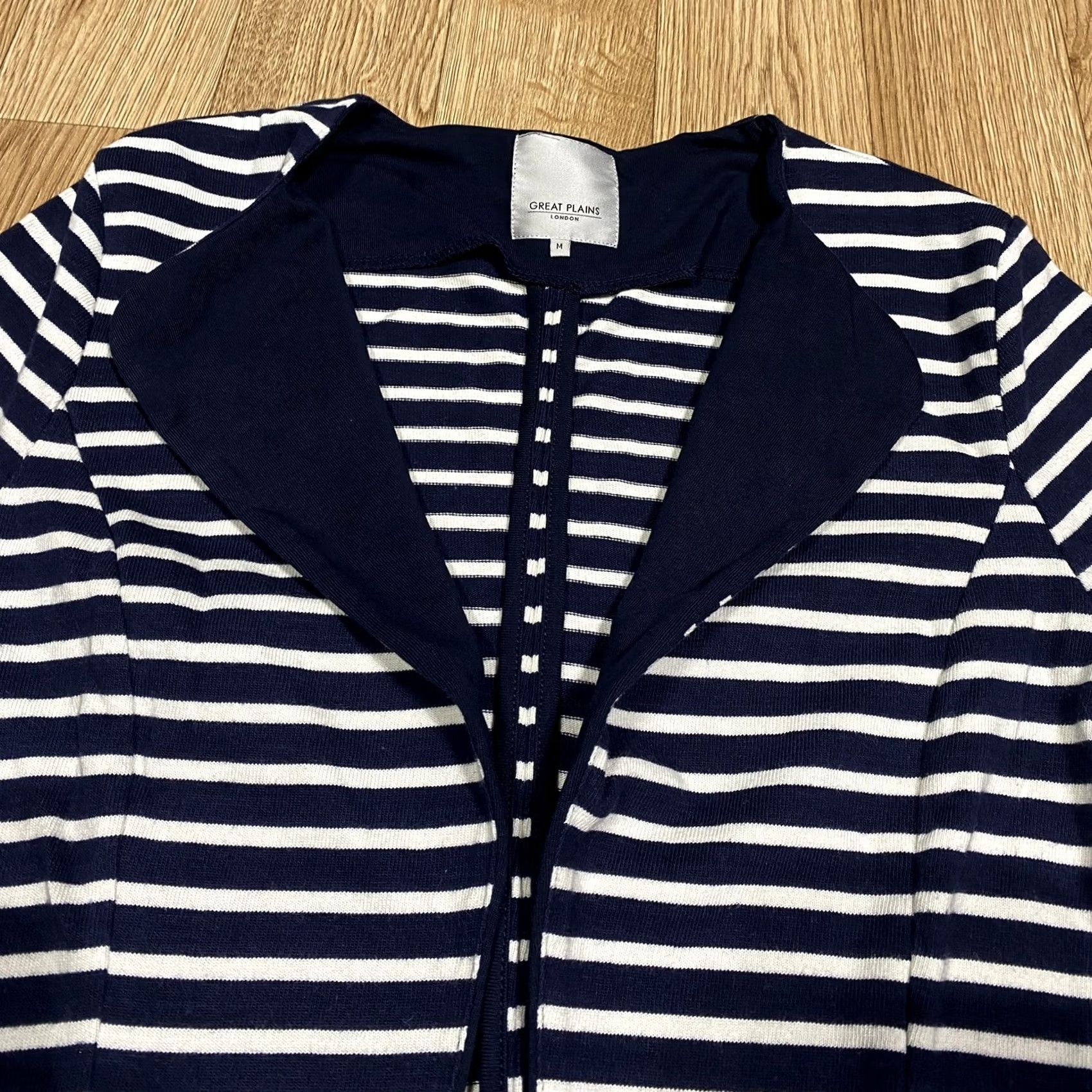 Greats VINTAGE Great Plains London Navy & White Striped Jersey Jacket 3/4 Sleeve Size M Womens Boots no Size M / US 6-8 / IT 42-44 - 4 Thumbnail