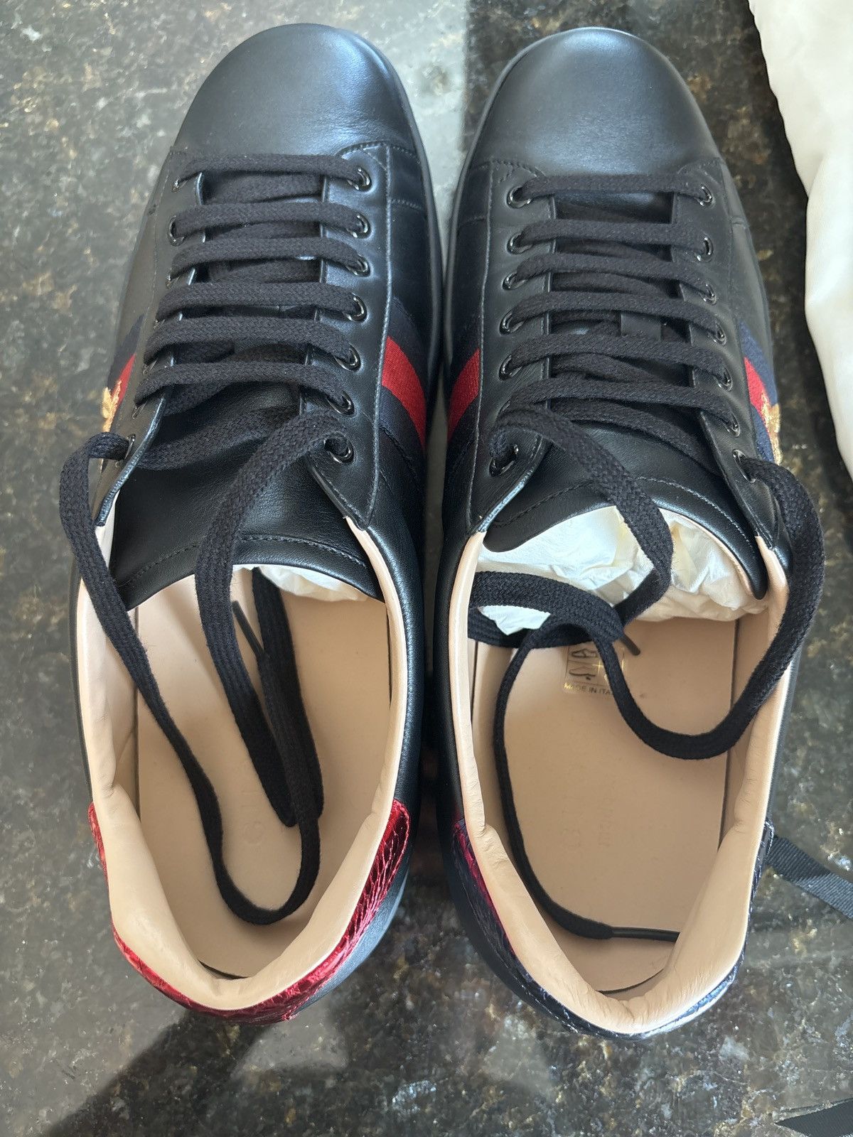 Gucci Men’s Black Ace Sneaker With Embroidery Size US 11.5 / EU 44-45 - 5 Thumbnail
