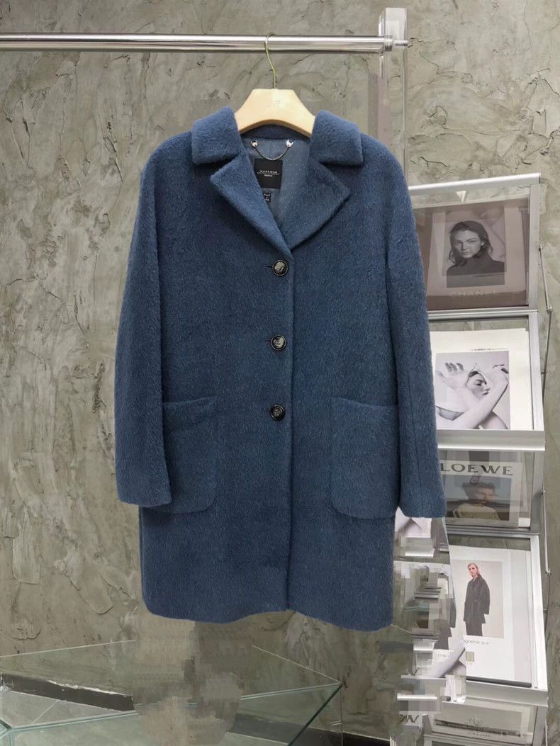 Max Mara Max Mara Blue Alpaca Coat Haze Blue Air Size M / US 6-8 / IT 42-44 - 1 Thumbnail
