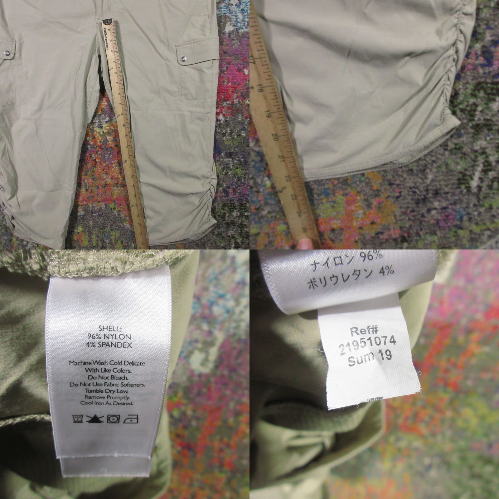 Eddie Bauer Eddie Bauer Pants Womens 16 Beige Cropped Regular Mid Rise Nylon Spandex Light Stretch Pockets Zipper Button Logo Solid Nature Size 38" / US 16 / IT 52 - 8 Thumbnail