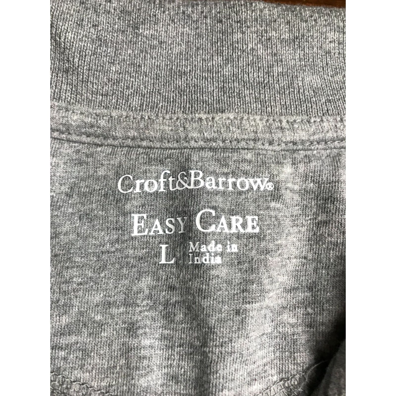 Croft & Barrow Croft & Barrow Polo Shirt Men's Large Gray Navy Blue Striped Short Sleeve Regular Fit Shirt Size US L / EU 52-54 / 3 - 5 Thumbnail