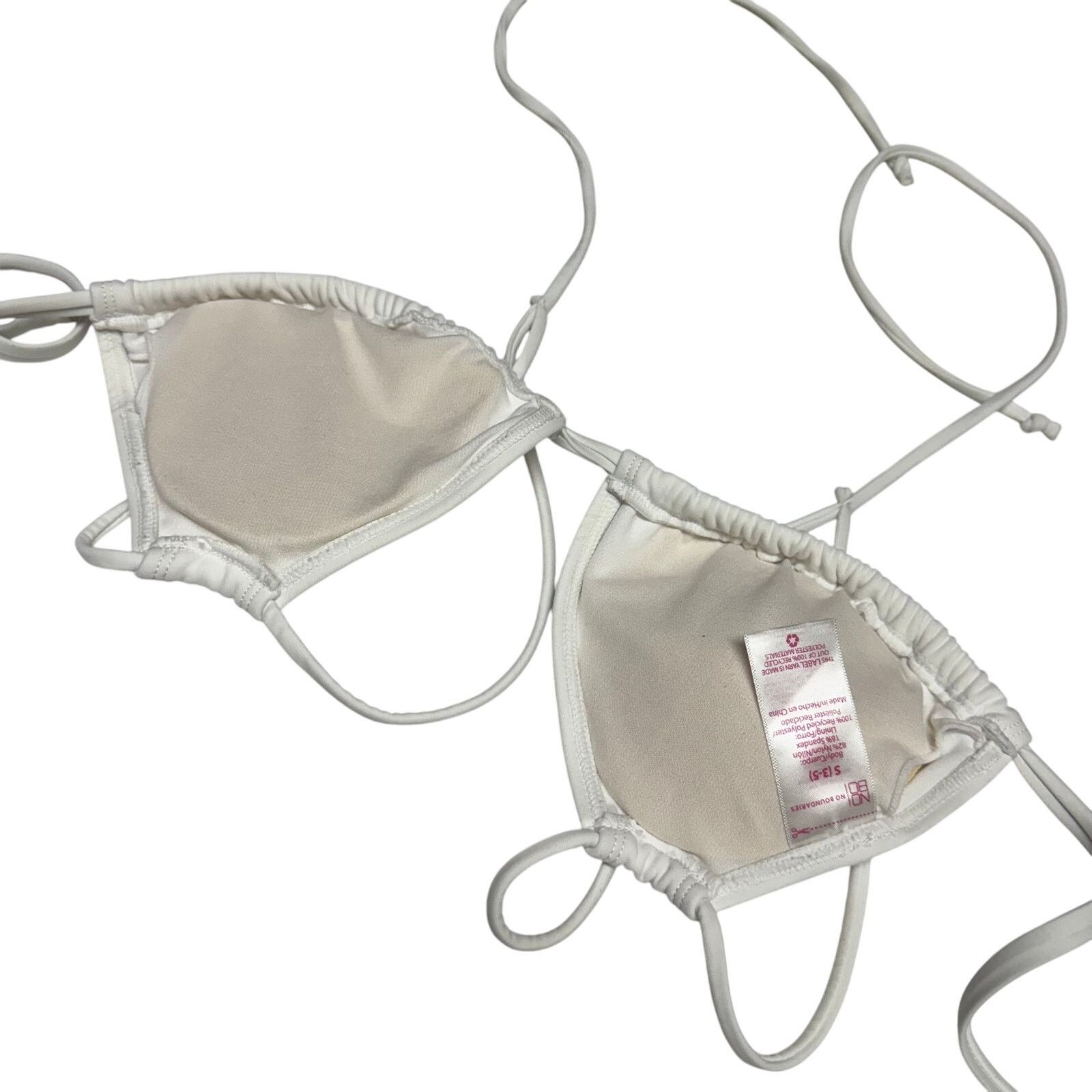 Other No Boundaries Bikini Top S 3 5 White String Removable Pads Size ONE SIZE - 3 Thumbnail