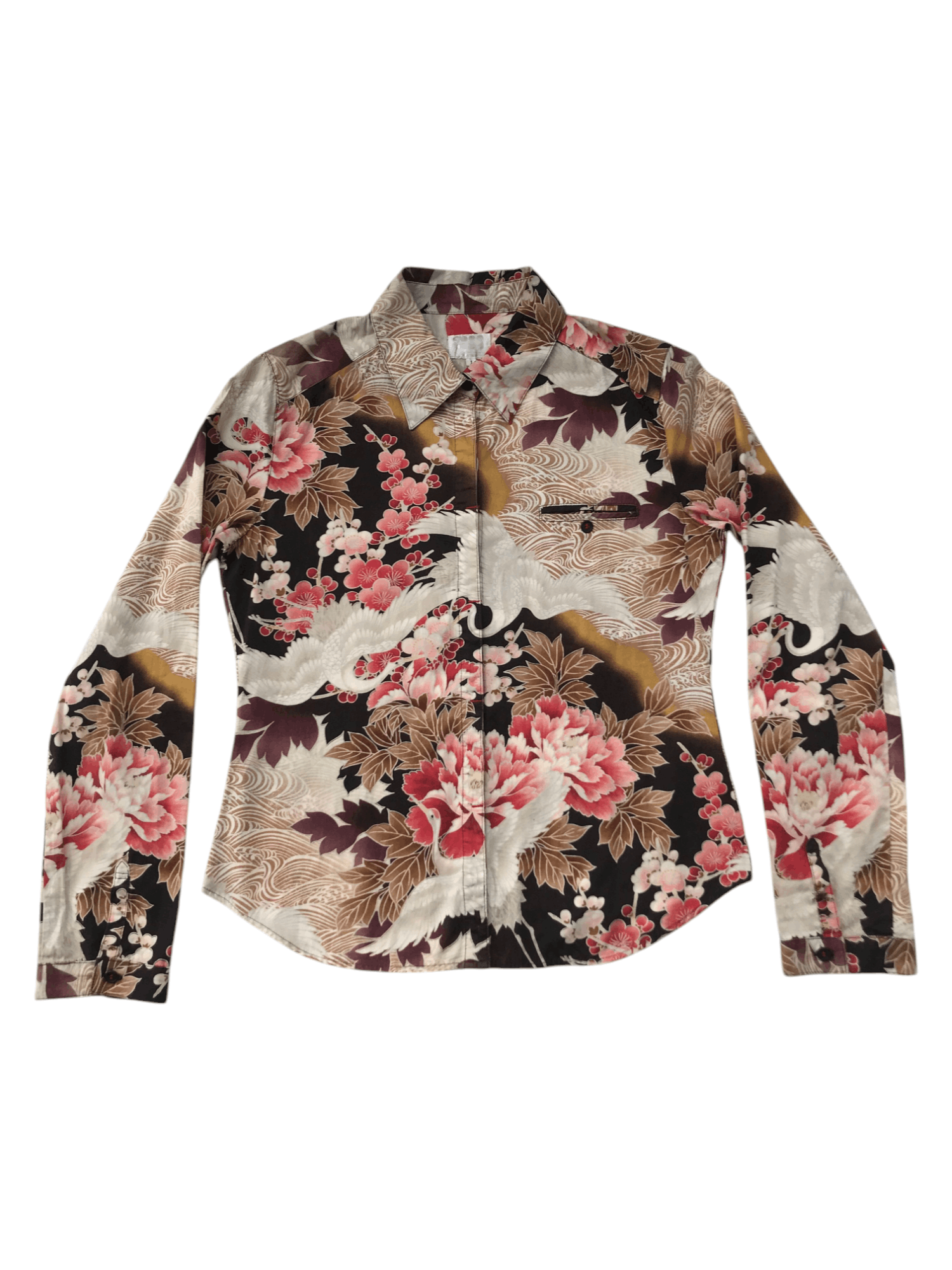 Takeo Kikuchi Takeo Kikuchi Japanese Vintage Flowers Swan Long Sleeve Size S / US 4 / IT 40 - 2 Thumbnail