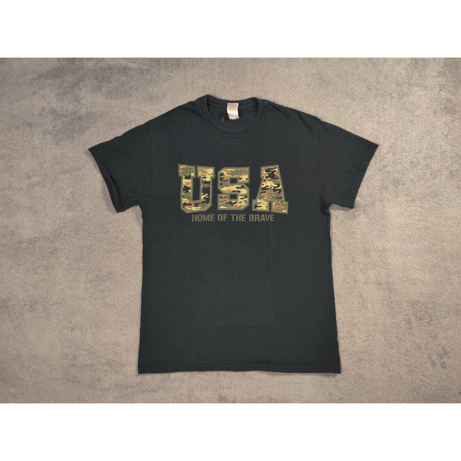 Gildan United States of America Shirt Adult Mens Medium Black USA Size US M / EU 48-50 / 2 - 1 Thumbnail