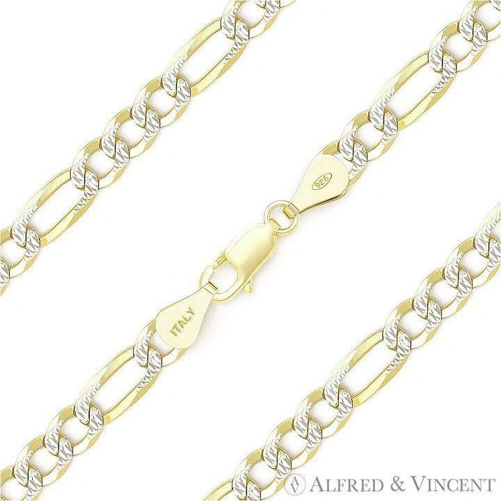 Other 5mm Figaro / Figaroa Link D-Cut Pave Chain Anklet Size 9" Size ONE SIZE - 1 Thumbnail