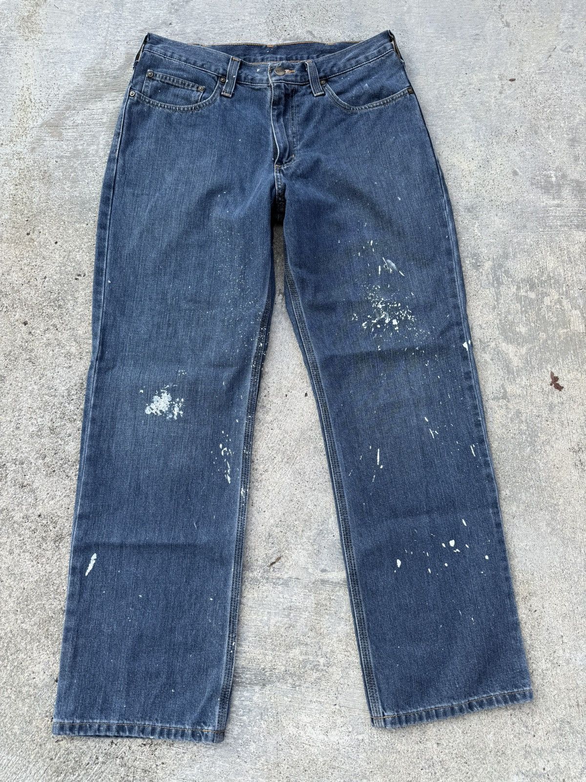 Carhartt VINTAGE CARHARTT PAINT SPLASH BAGGY RELAXED FIT JEANS Size US 32 / EU 48 - 1 Thumbnail