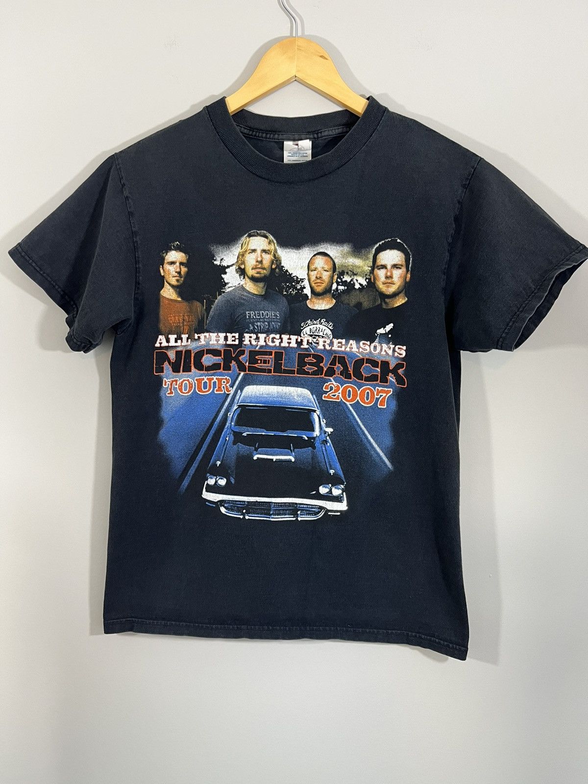 Band Tees Faded Black Nickelback 2007 Tour Y2K Band Tee Size US M / EU 48-50 / 2 - 1 Thumbnail