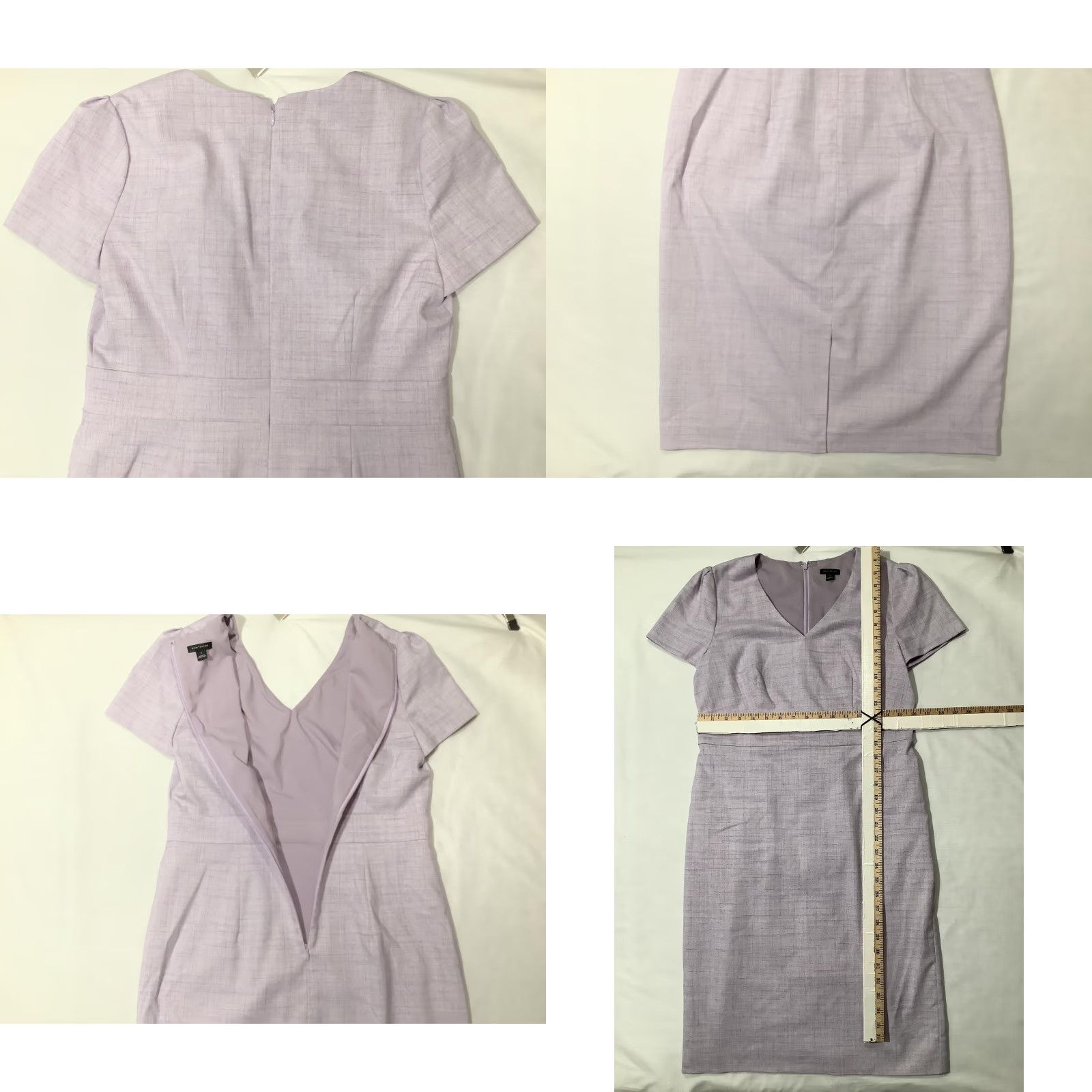 Ann Taylor Ann Taylor Dress Womens 6 Lilac Purple Sheath Career V-Neck Short Sleeve Lined Size 28" / US 6 / IT 42 - 8 Thumbnail