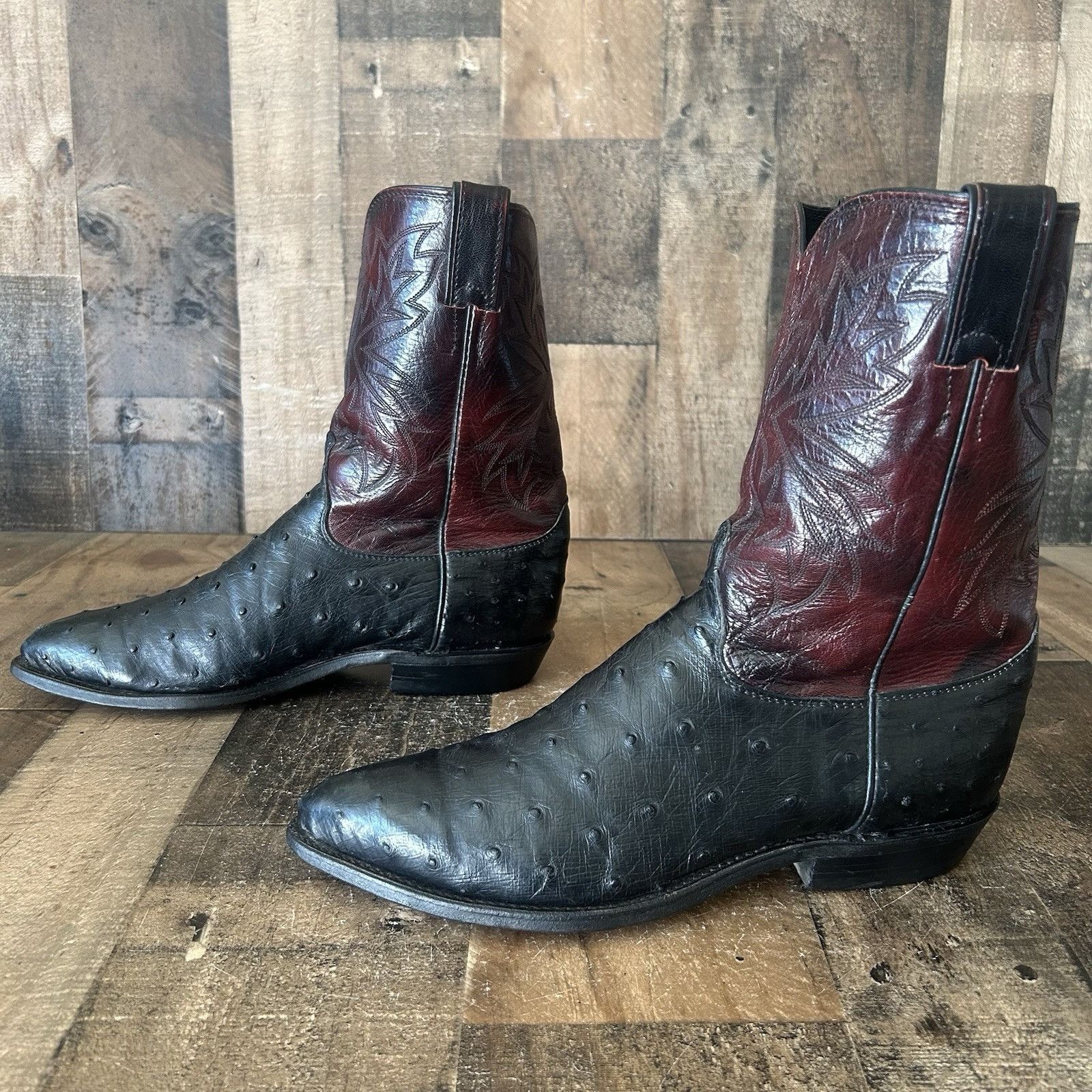 Justin Justin 3012 Full Quill Ostrich Cowboy Boots Mens 10 D Size US 10 / EU 43 - 2 Thumbnail