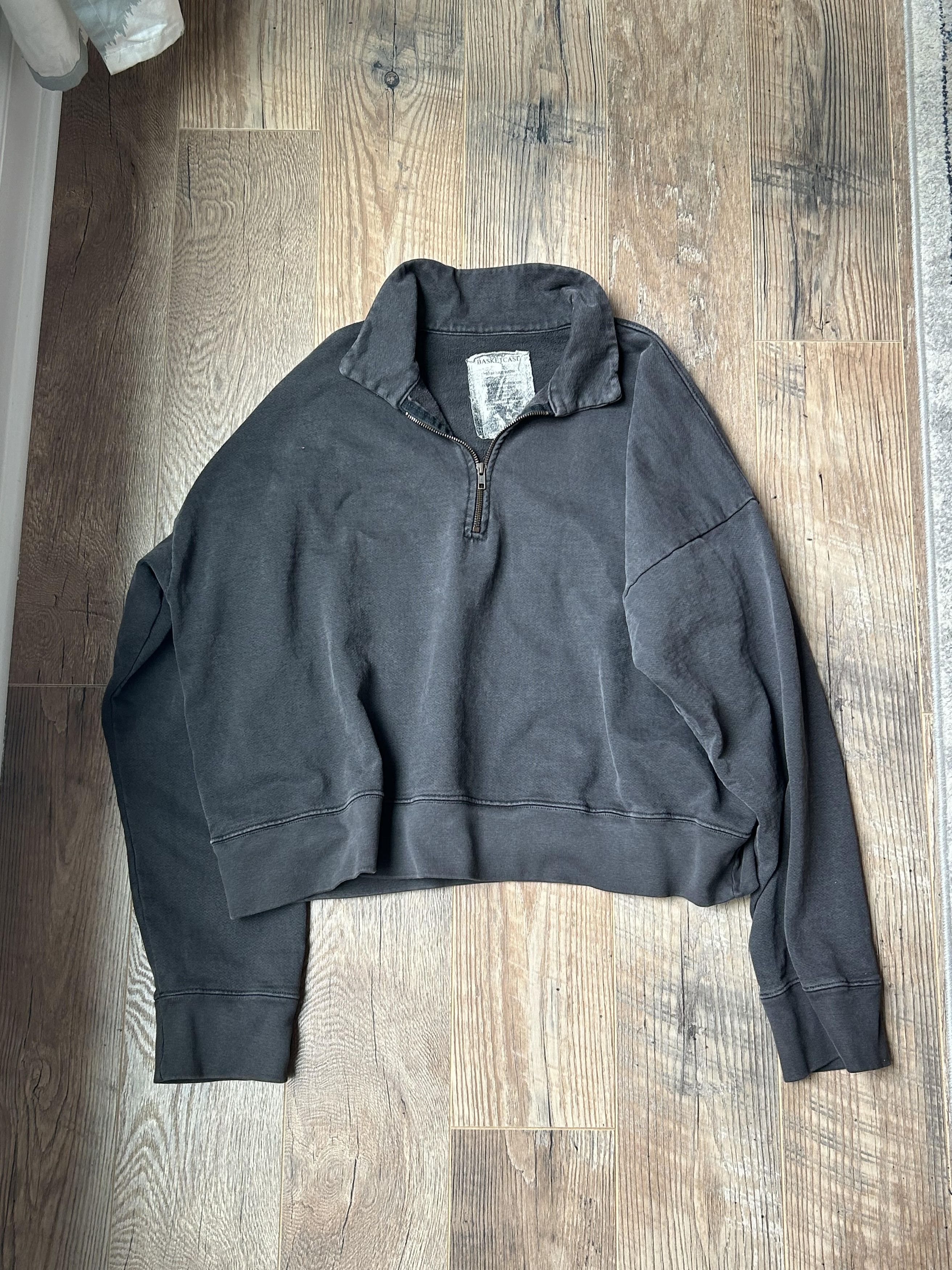 image of Basketcase Gallery Quarter Zip Sweatshirt in Charcoal, Men's (Size Medium)