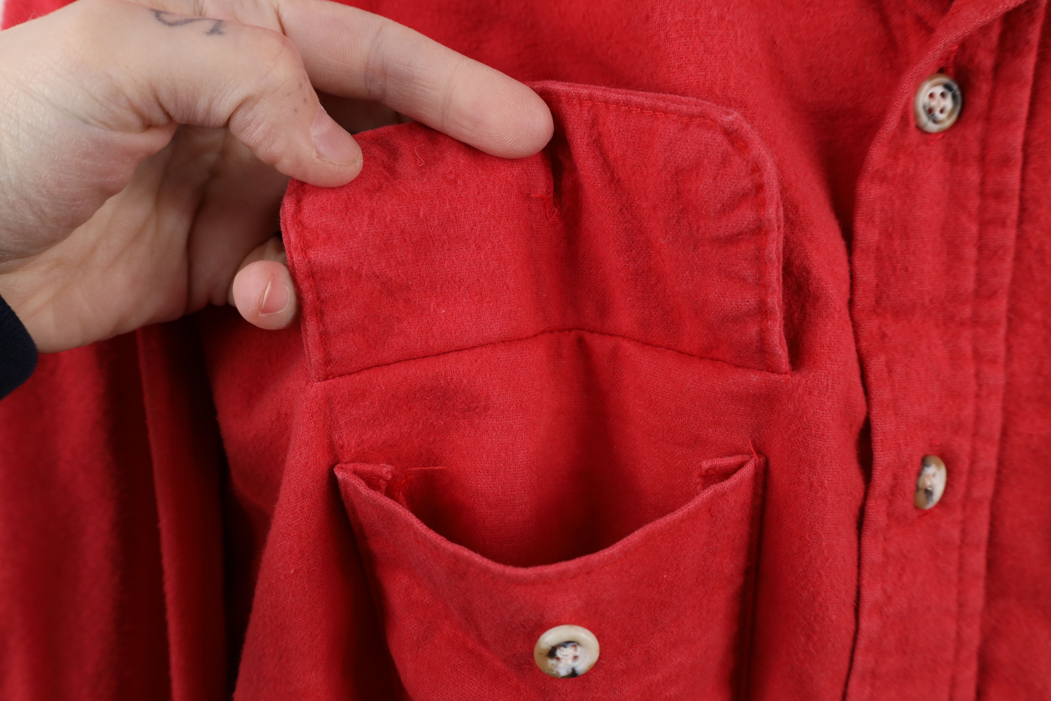 FiveBrother × Vintage Vintage 90s Five Brother Chamois Cloth Button Shirt Red USA Size US XXL / EU 58 / 5 - 4 Thumbnail