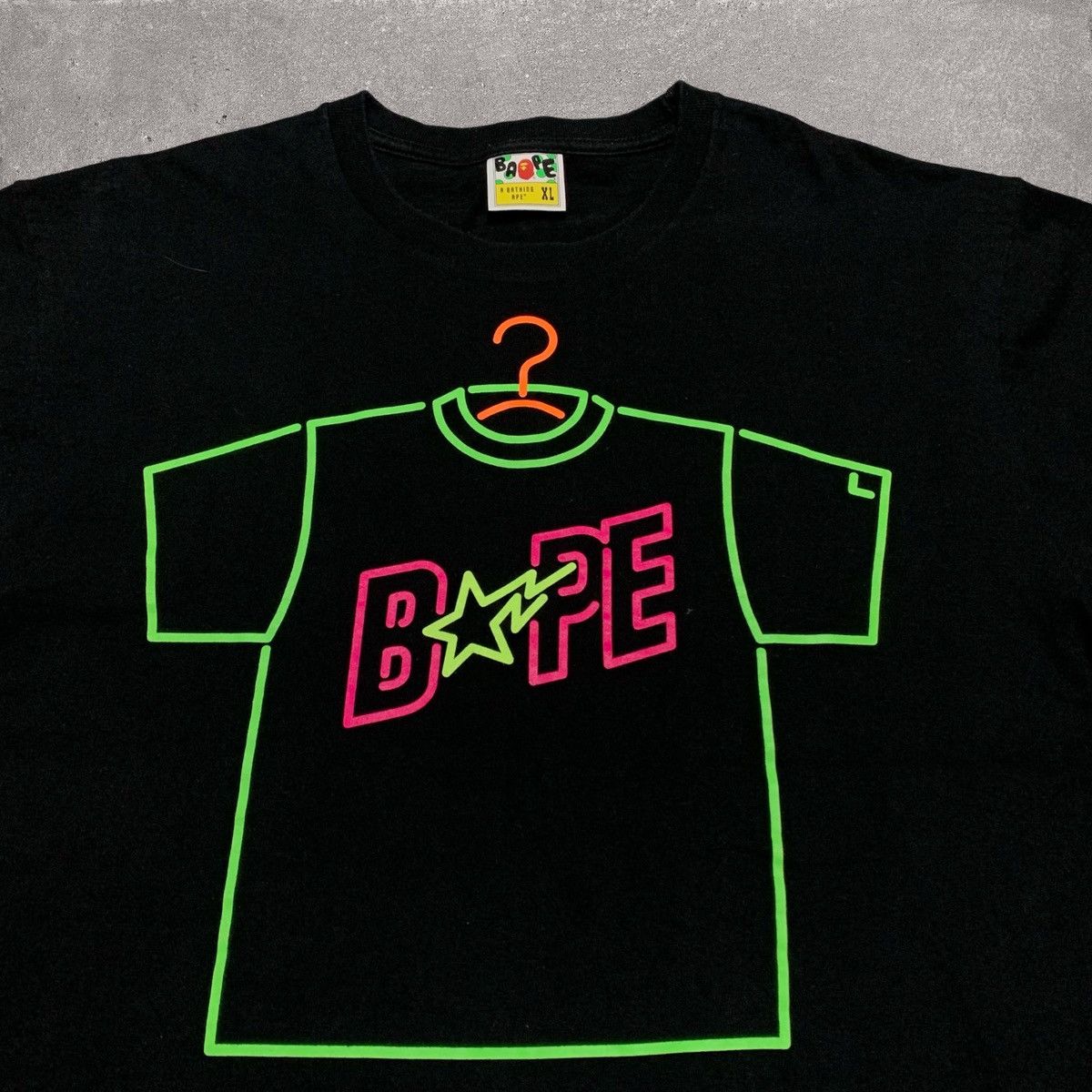 Bape Bape XL Dover Street Market Plus Fluro Graphic Black Tee Size US XL / EU 56 / 4 - 3 Thumbnail