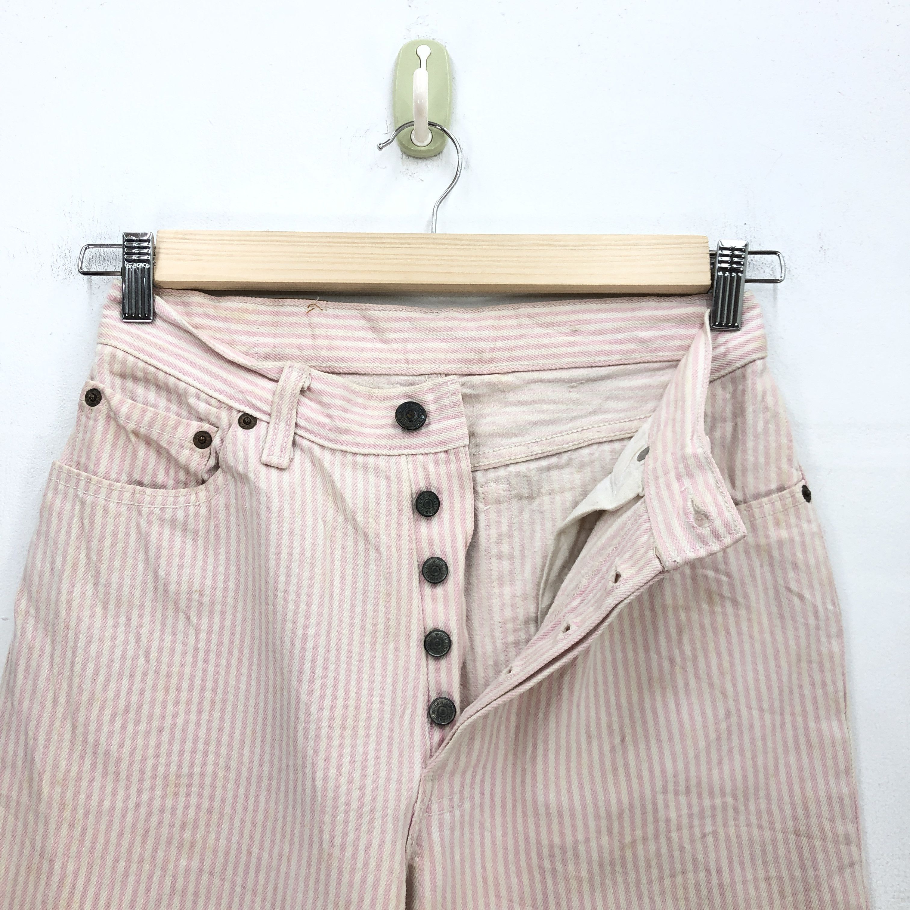 Levi's RARE Vintage 90s Levis 501 Jeans Levi's Striped Pink Denim Size 24" / US 00 / IT 34 - 6 Thumbnail