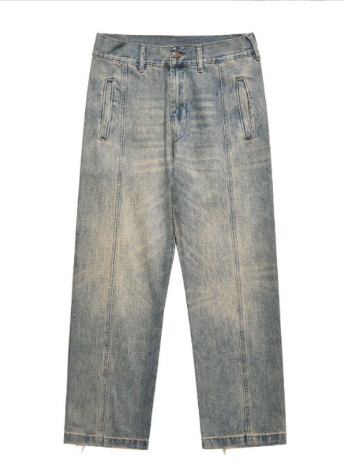 Japanese Brand × Jean High Street American Retro Distressed Straight Jeans Size US 32 / EU 48 - 5 Thumbnail
