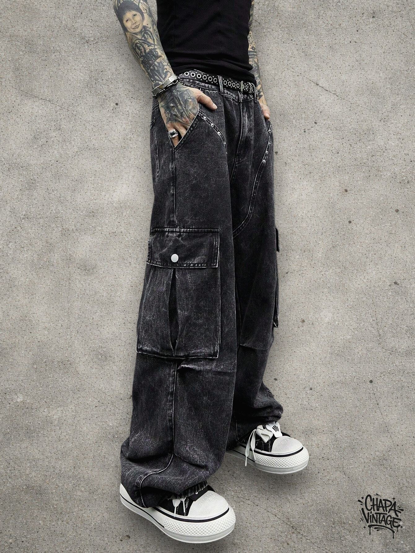 Japanese Brand Opium goth cargo jeans Size US 32 / EU 48 - 3 Thumbnail