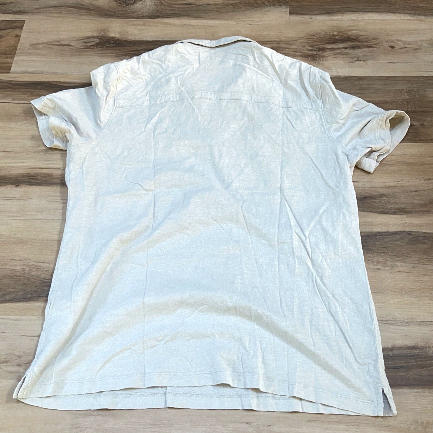Vintage VINTAGE Structure Shirt Mens 2XL Beige Polo Short Sleeve Modern Fit Pockets Embroidered Knit Cotton Classic Polo Shirt Size US XXL / EU 58 / 5 - 8 Thumbnail