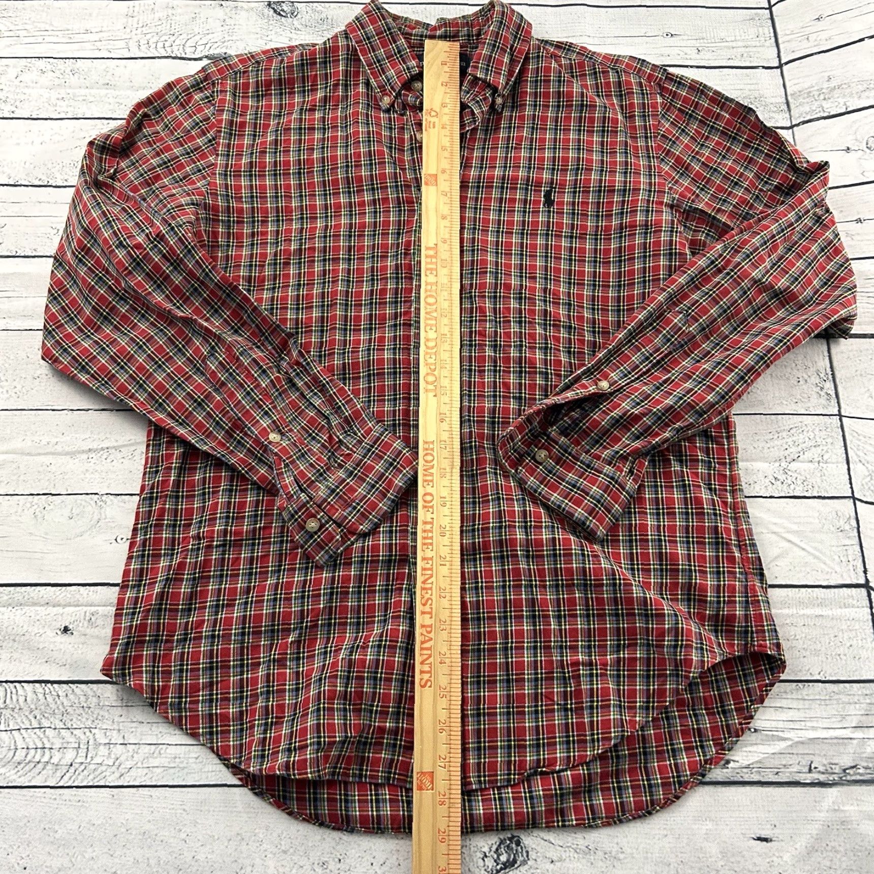 Polo Ralph Lauren Polo Ralph Lauren VTG Plaid Long Sleeve Button Front Shirt Mens M Red Size US M / EU 48-50 / 2 - 4 Thumbnail