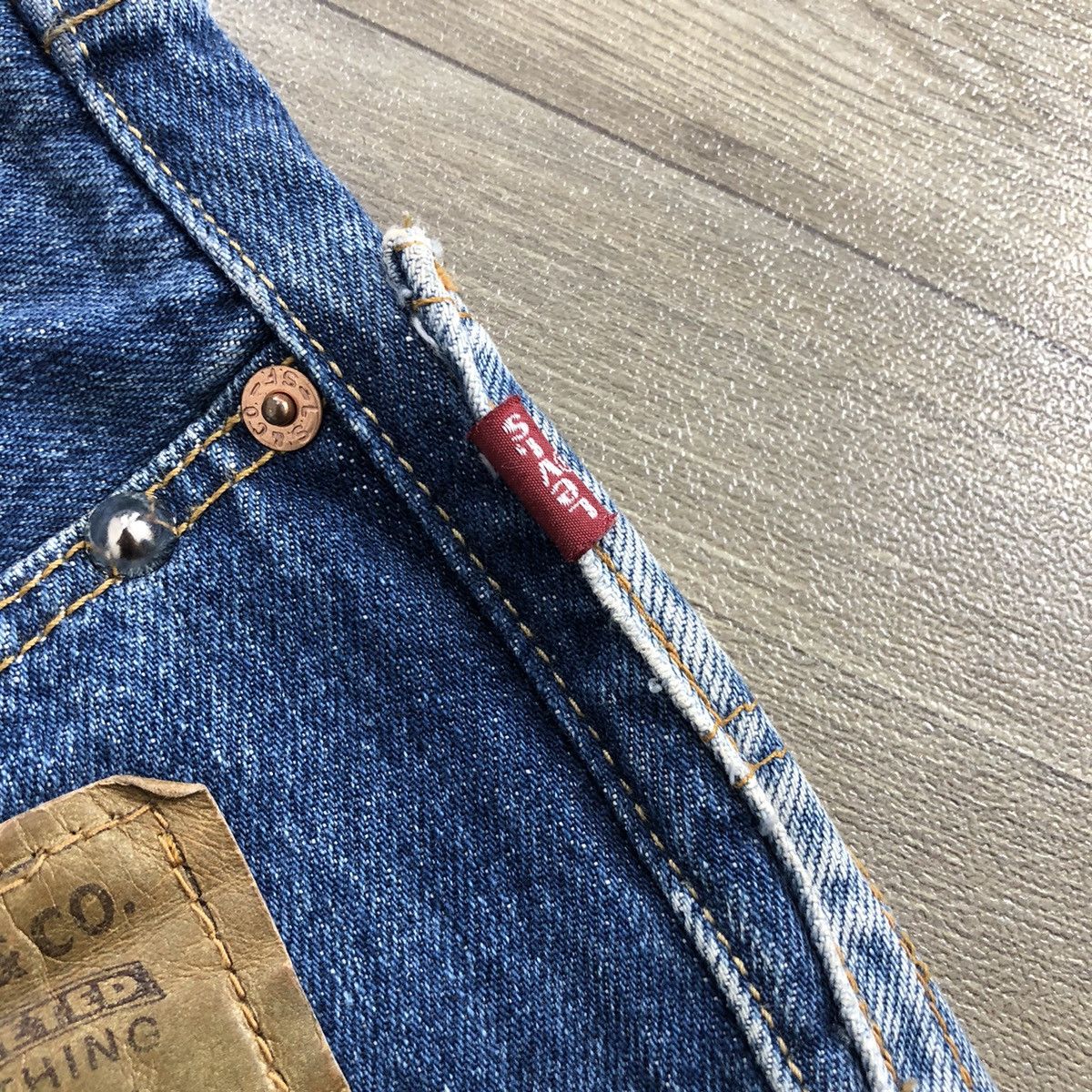 Levi's 90s Vintage Levis 501 USA Rework Painted Custom Blue Jeans Size US 34 / EU 50 - 11 Thumbnail