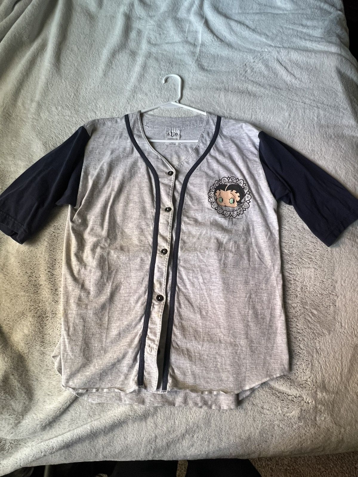 Vintage ‘93 BETTY BOOP 3/4 SLEEVE BASEBALL JERSEY Size US M / EU 48-50 / 2 - 1 Thumbnail